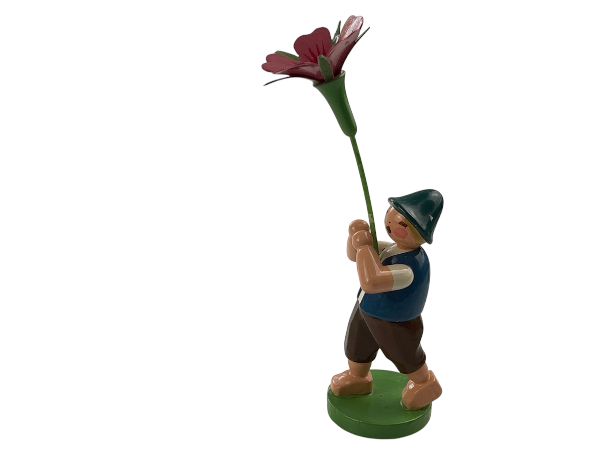 Erzgebirge Figur Sammler Holz Figur Blumenkind 12 cm. Guter Zustand 