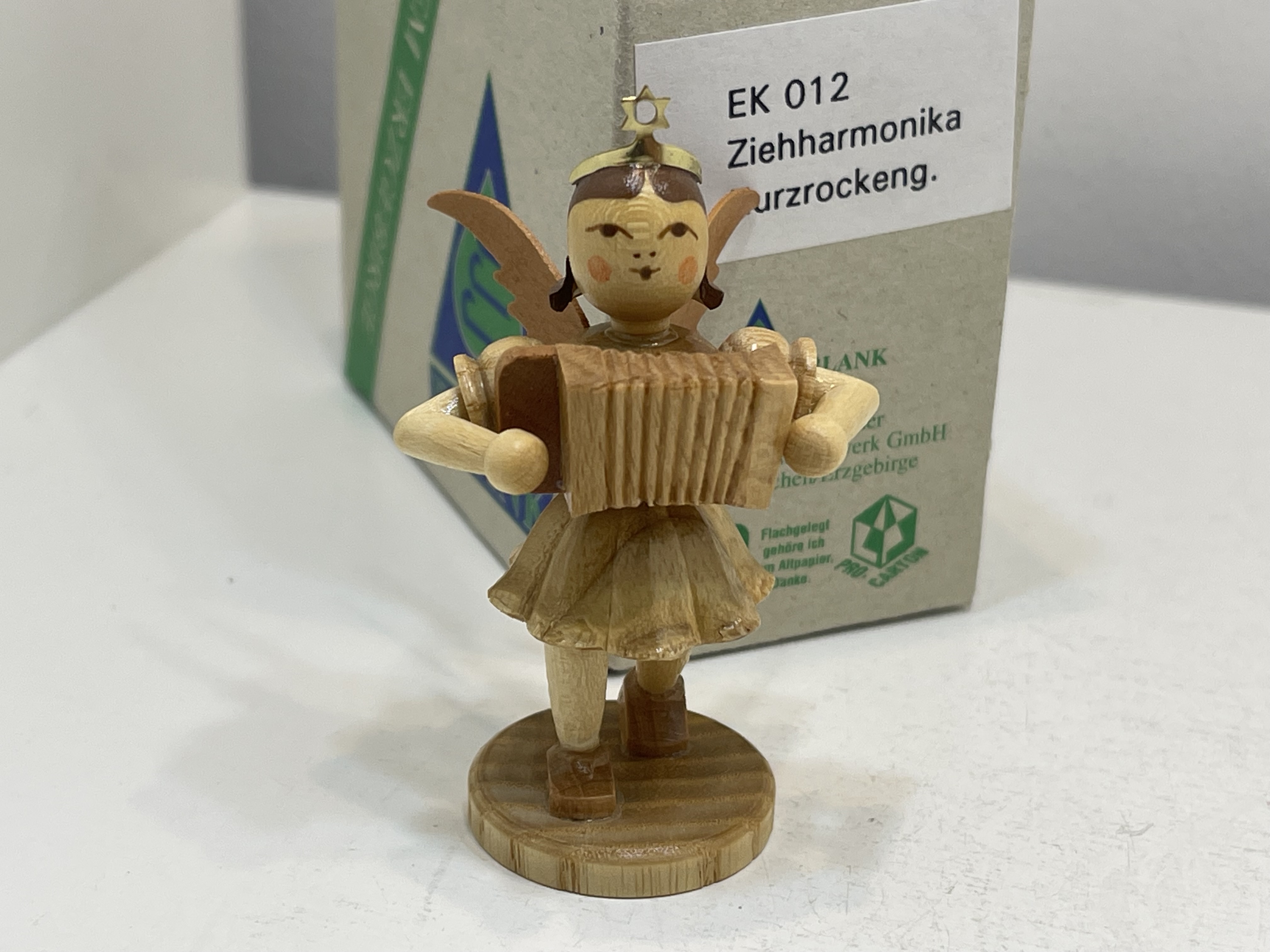 Erzgebirge Blank Figur Engel 6,8 cm. + OVP Top Zustand       