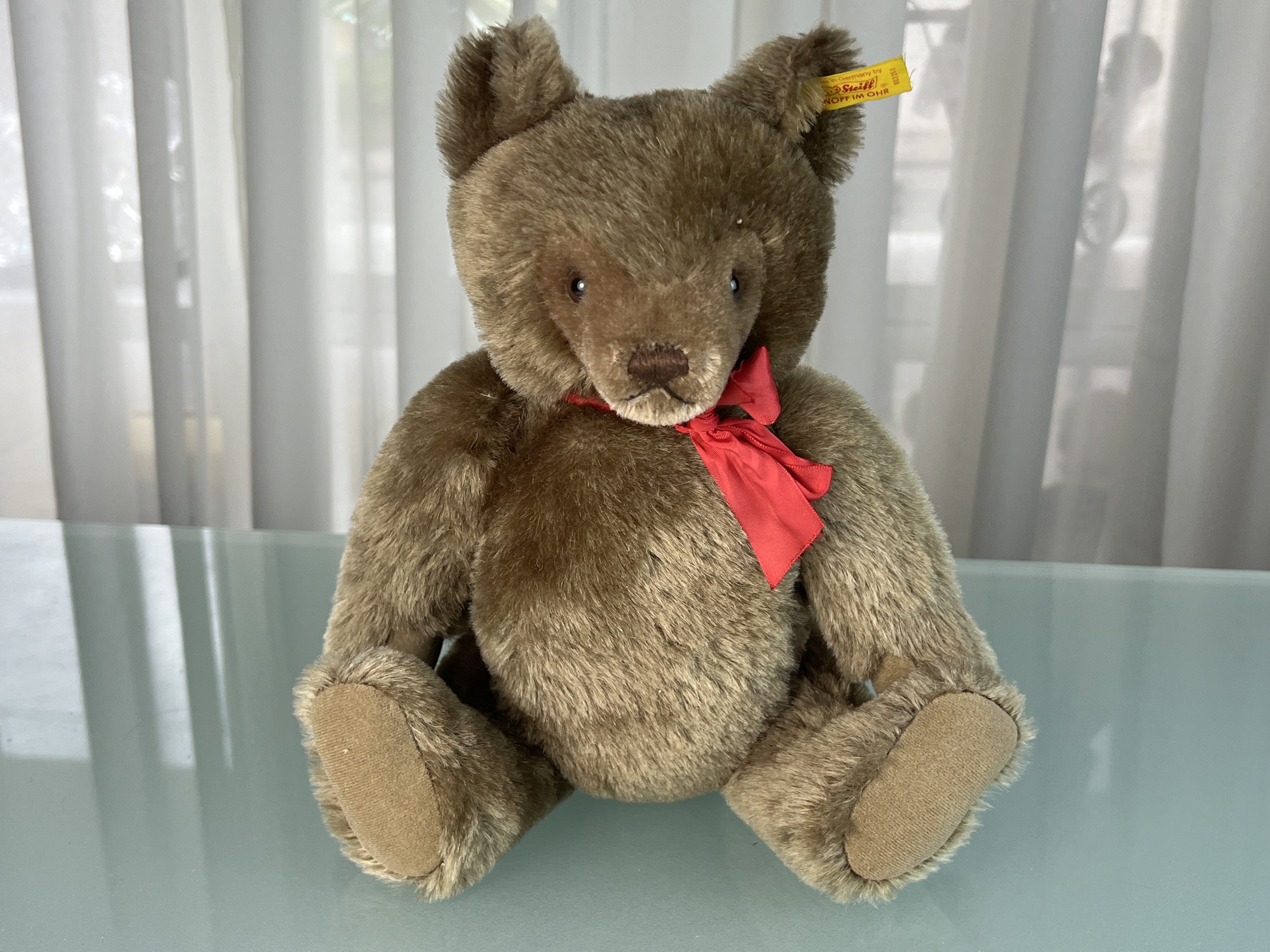 Steiff Tier 002250 Teddy Maskenbär braun 33 cm. Top Zustand 