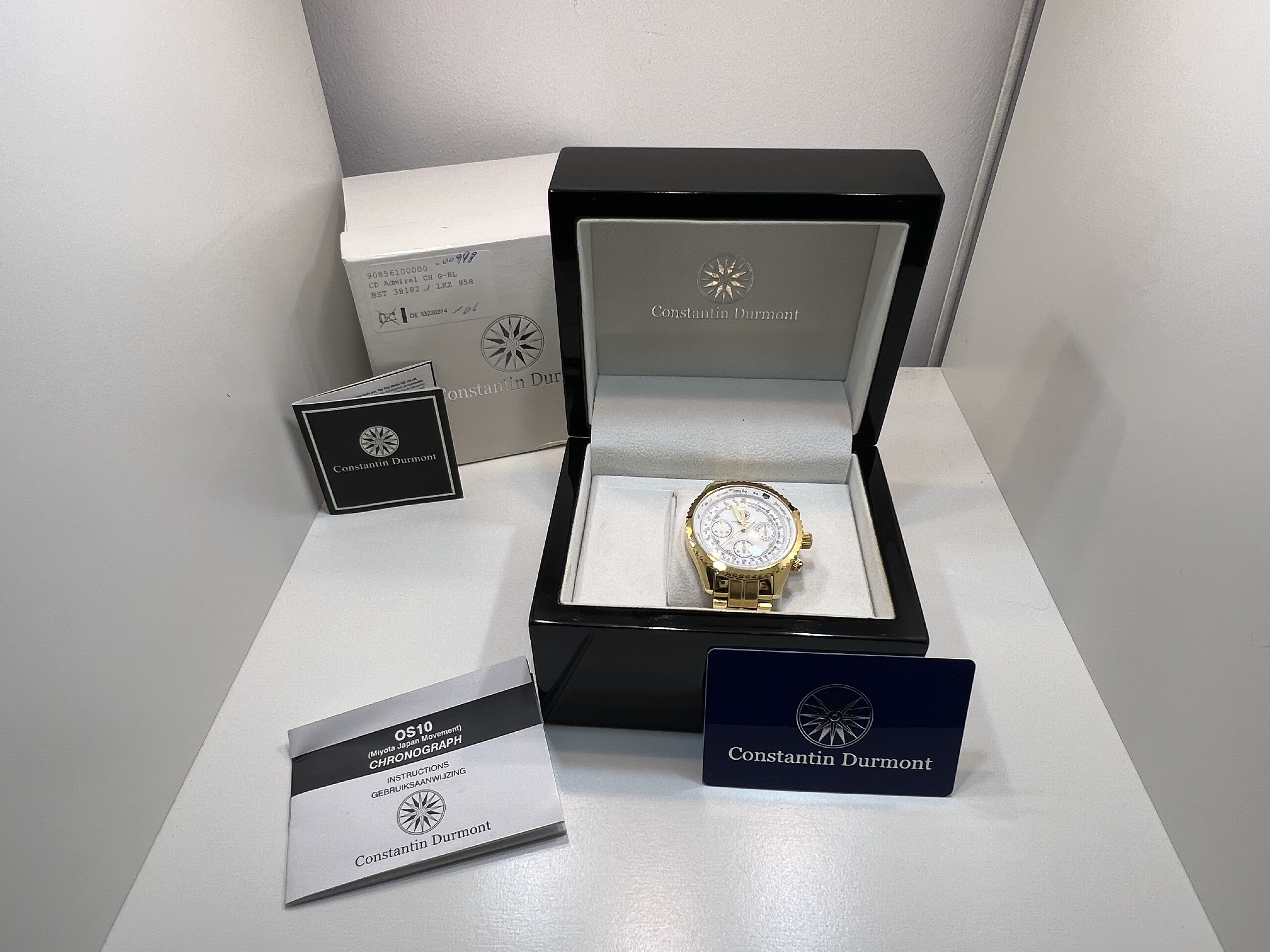 Constantin Durmont Chronograph Unisex goldfarbene Uhr -  Top Zustand