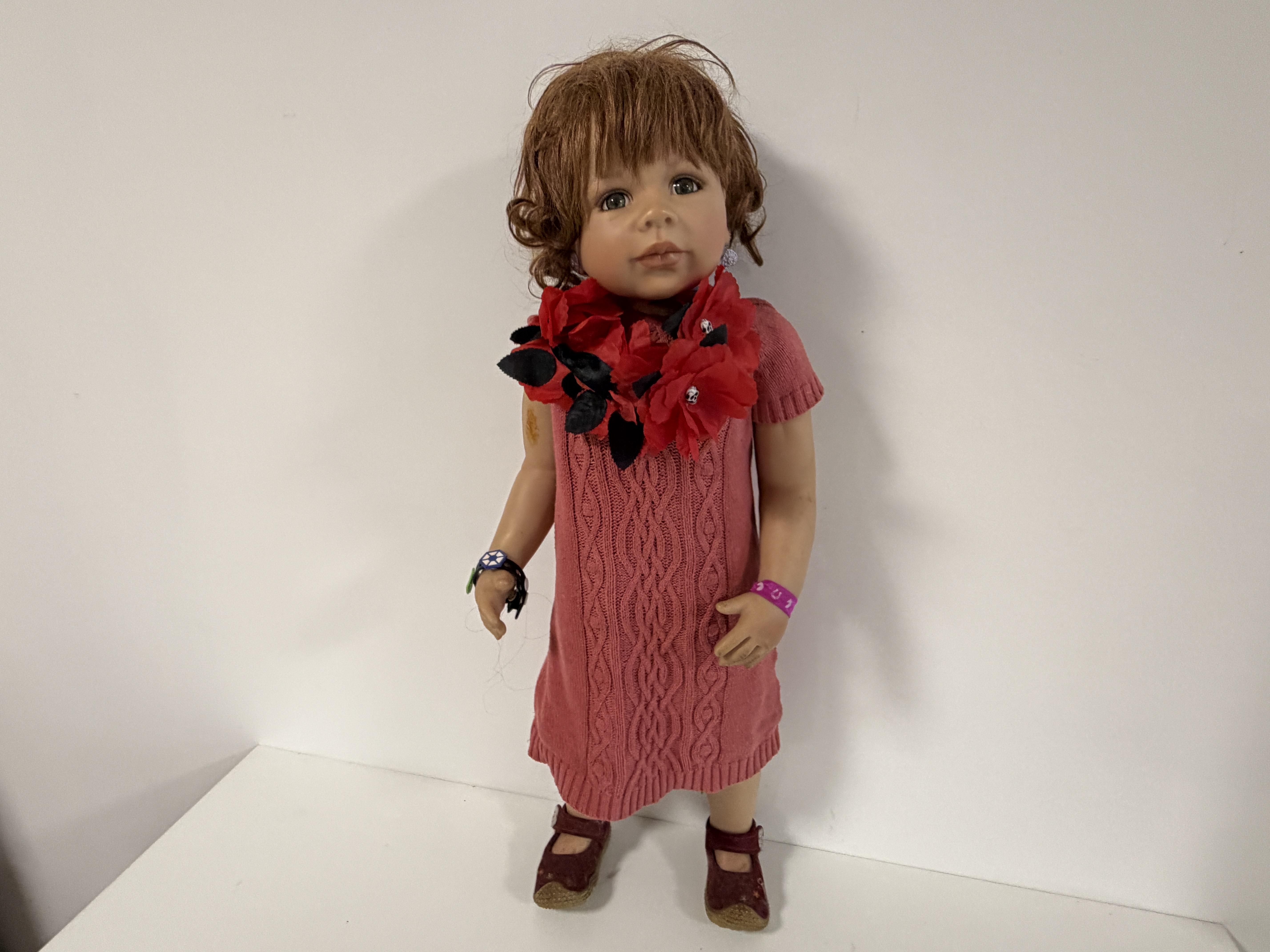 Monika Levenig Künstlerpuppe Vinyl Puppe 84 cm guter Zustand leicht Schmutzig 