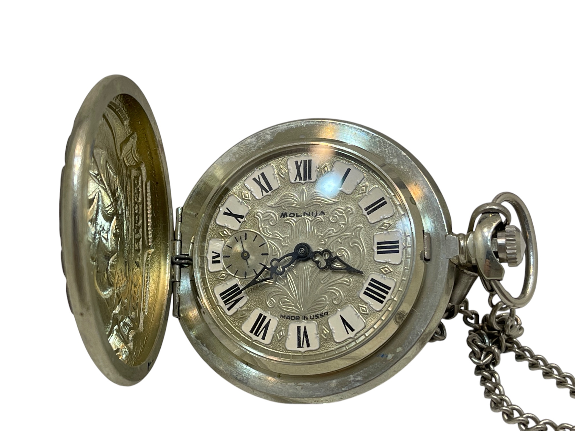 Molnija Taschenuhr - Sowjetische Taschenuhr Ø 5 cm - Zustand siehe Fotos  