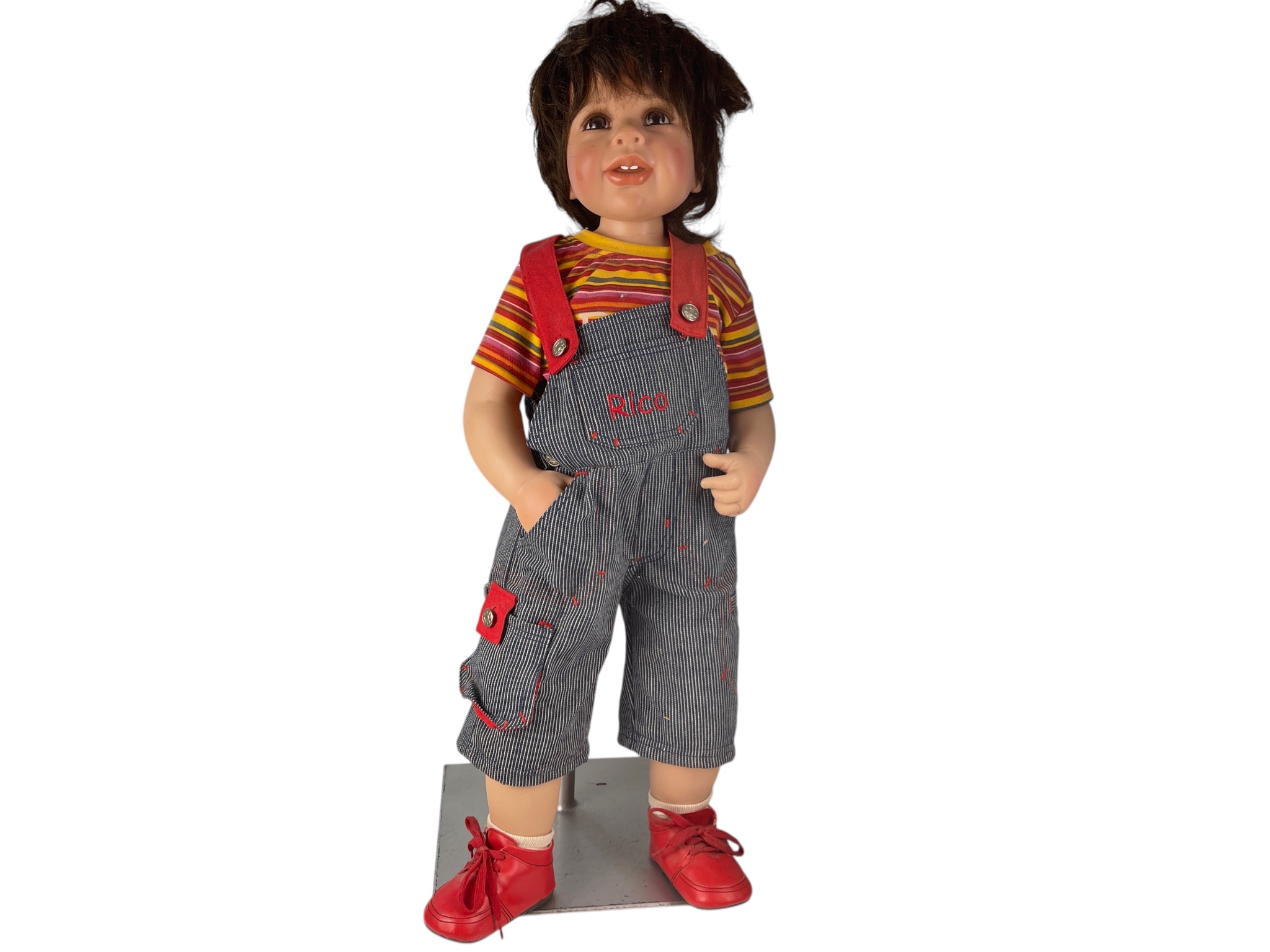 Monika Levenig Künstlerpuppe Vinyl Puppe 74 cm. leicht Schmutzig   