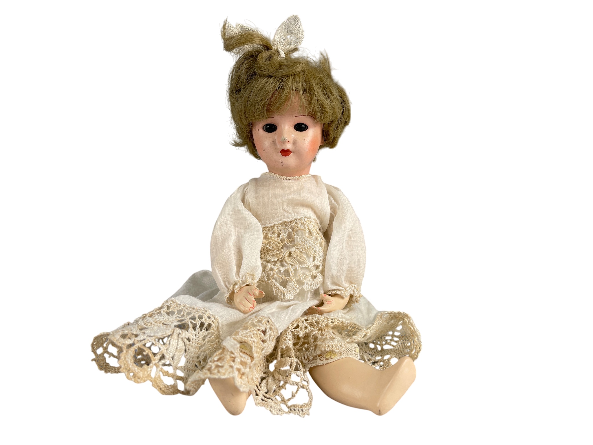 Künstlerpuppe Sammler Alte Porzellan Puppe 22,5 cm. Zustand siehe Fotos  
