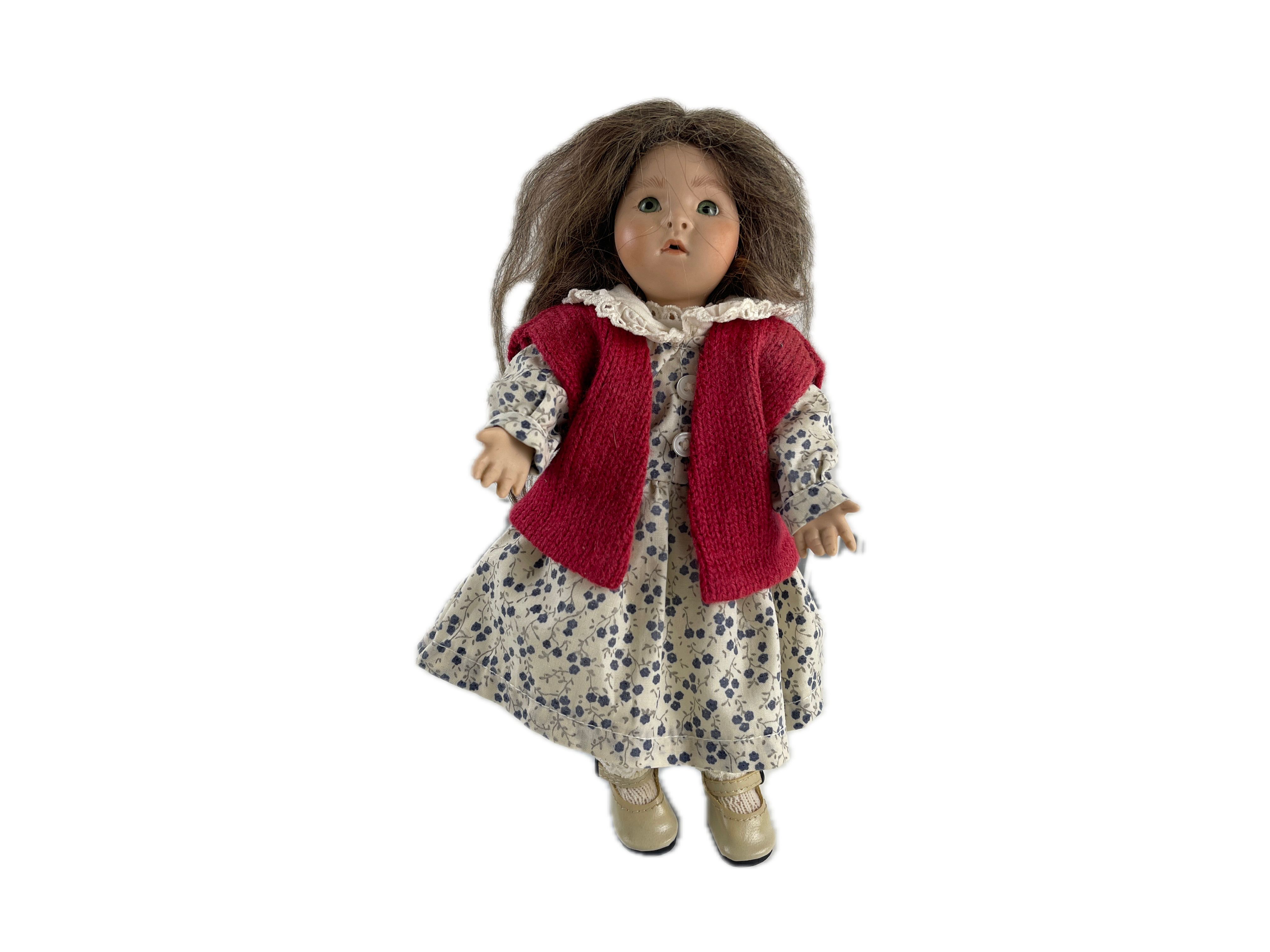 Porzellan Künstlerpuppe Puppe 24 cm. Top Zustand     