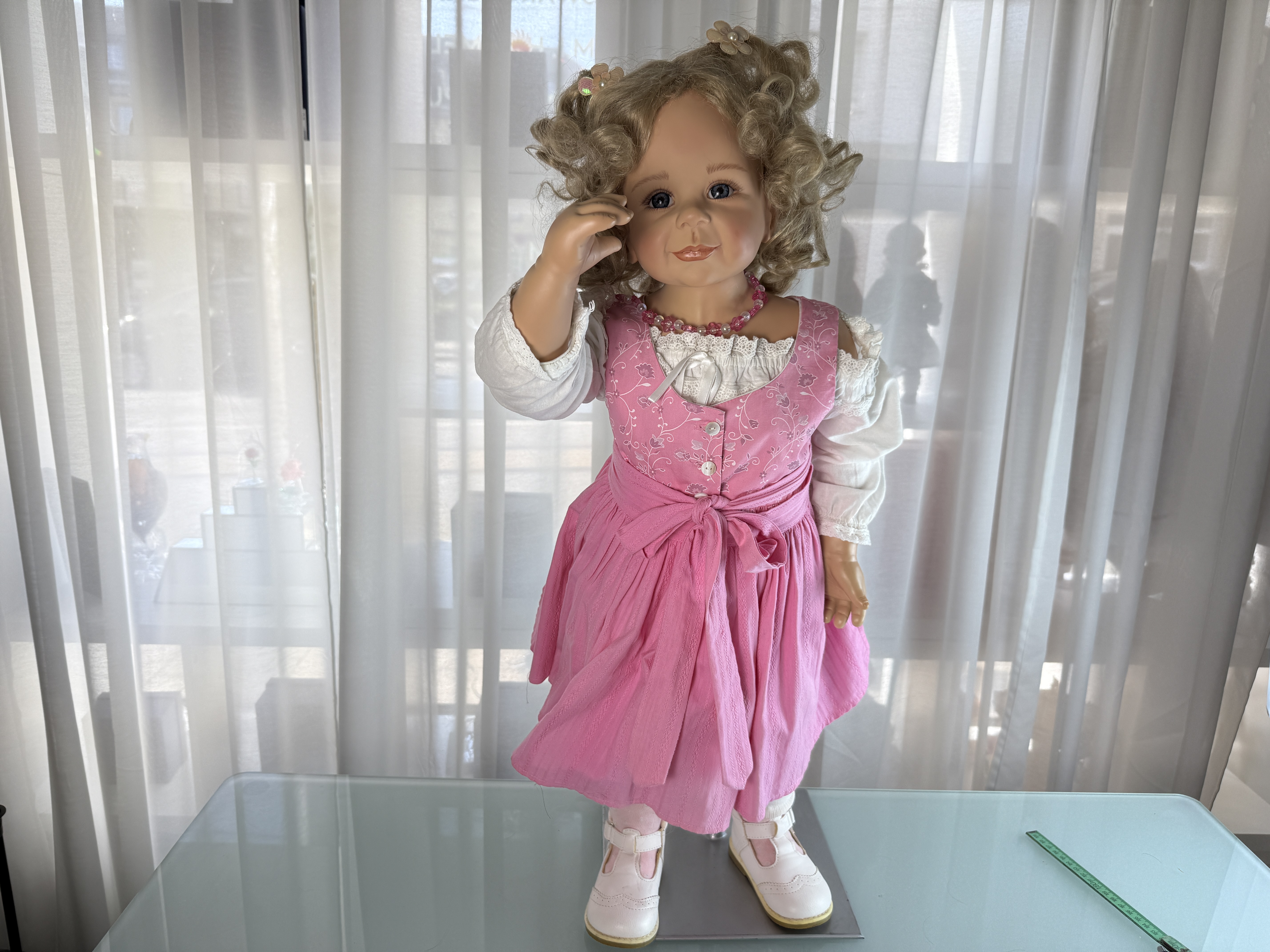 Künstlerpuppe Puppe Monika Peter Leicht Vinyl Puppe 77 cm. Top Zustand 