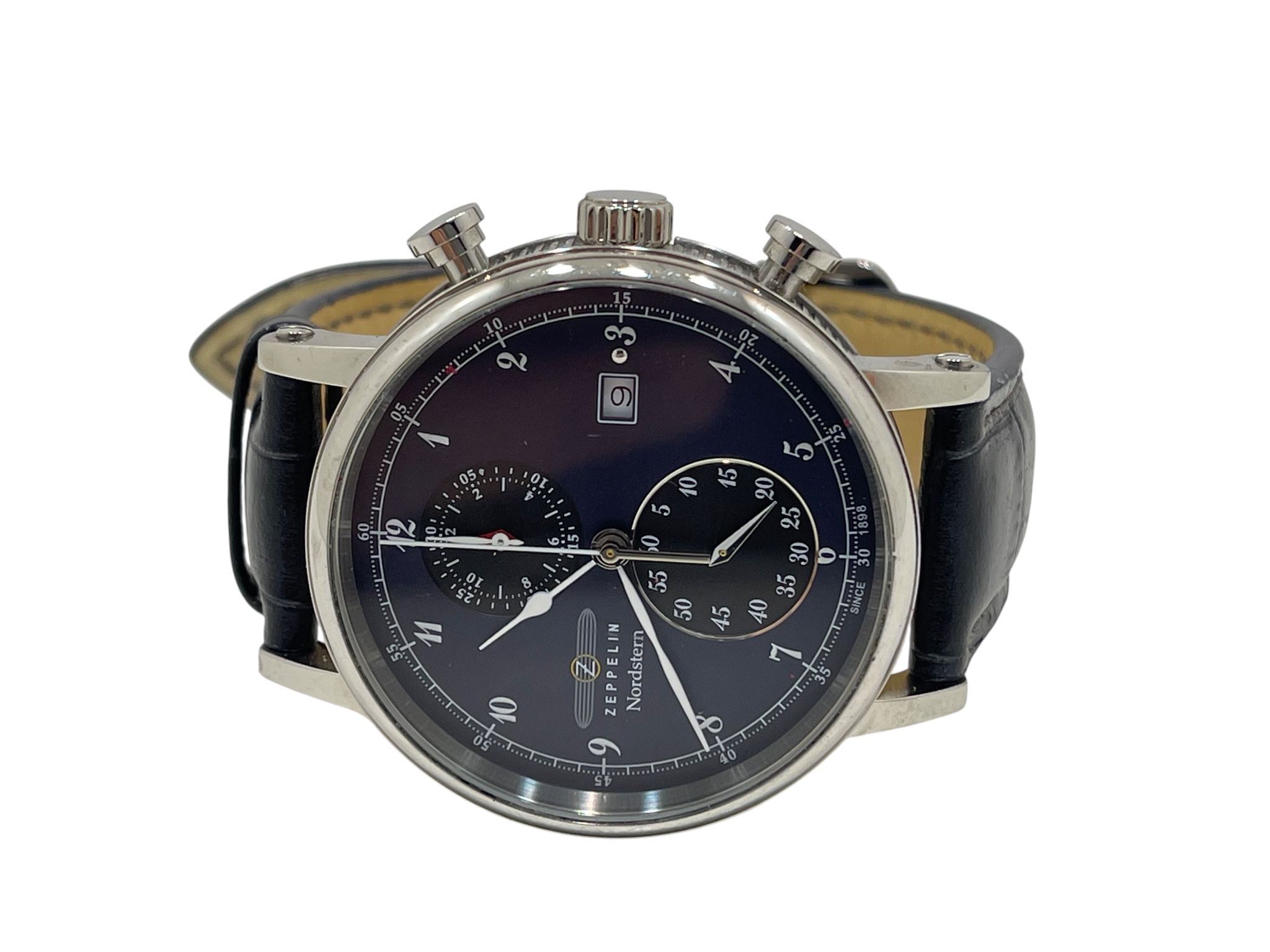 Zeppelin Nordstern Echt Leder Armbanduhr Quartz - Top Zustand 