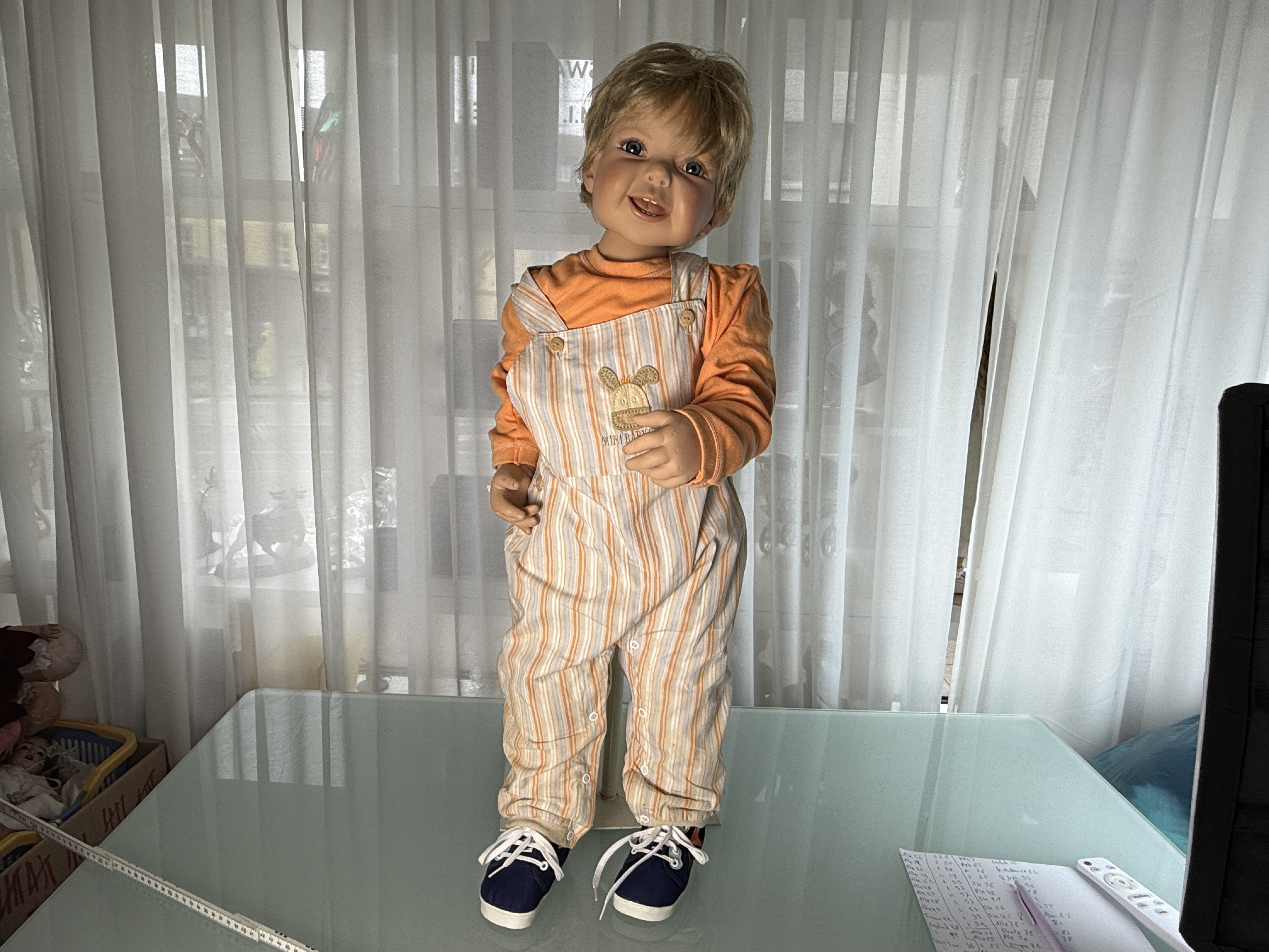 Künstlerpuppe Inge Tenbusch Vinyl Puppe 82 cm. Top Zustand  