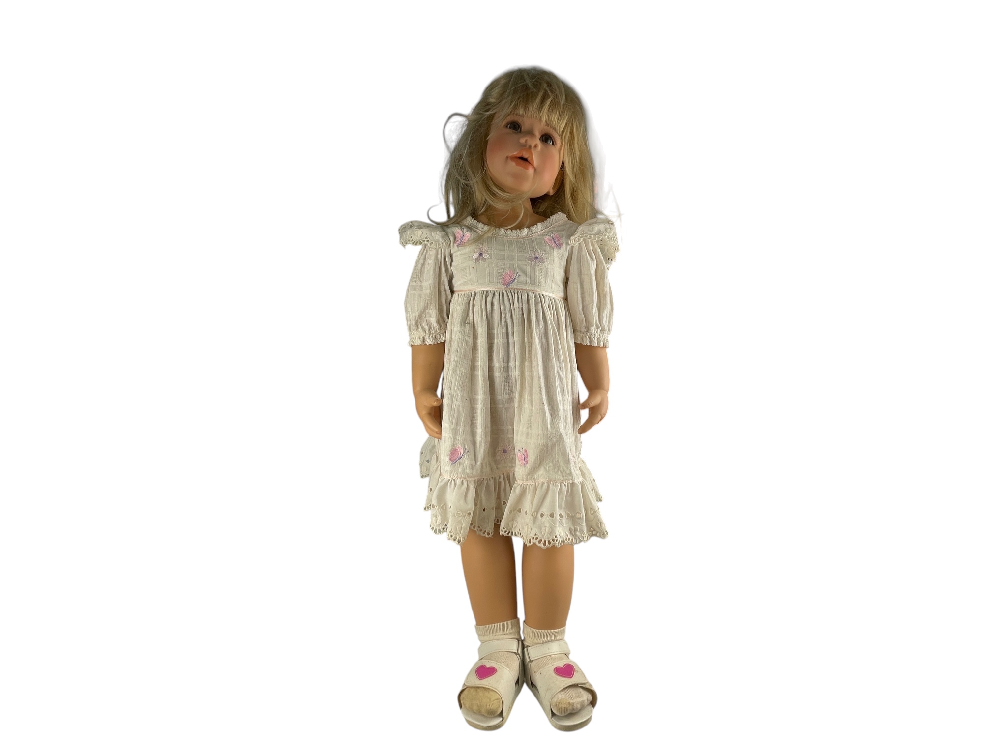 Künstlerpuppe Puppe Monika Peter Leicht Vinyl Puppe 82 cm. Defekt