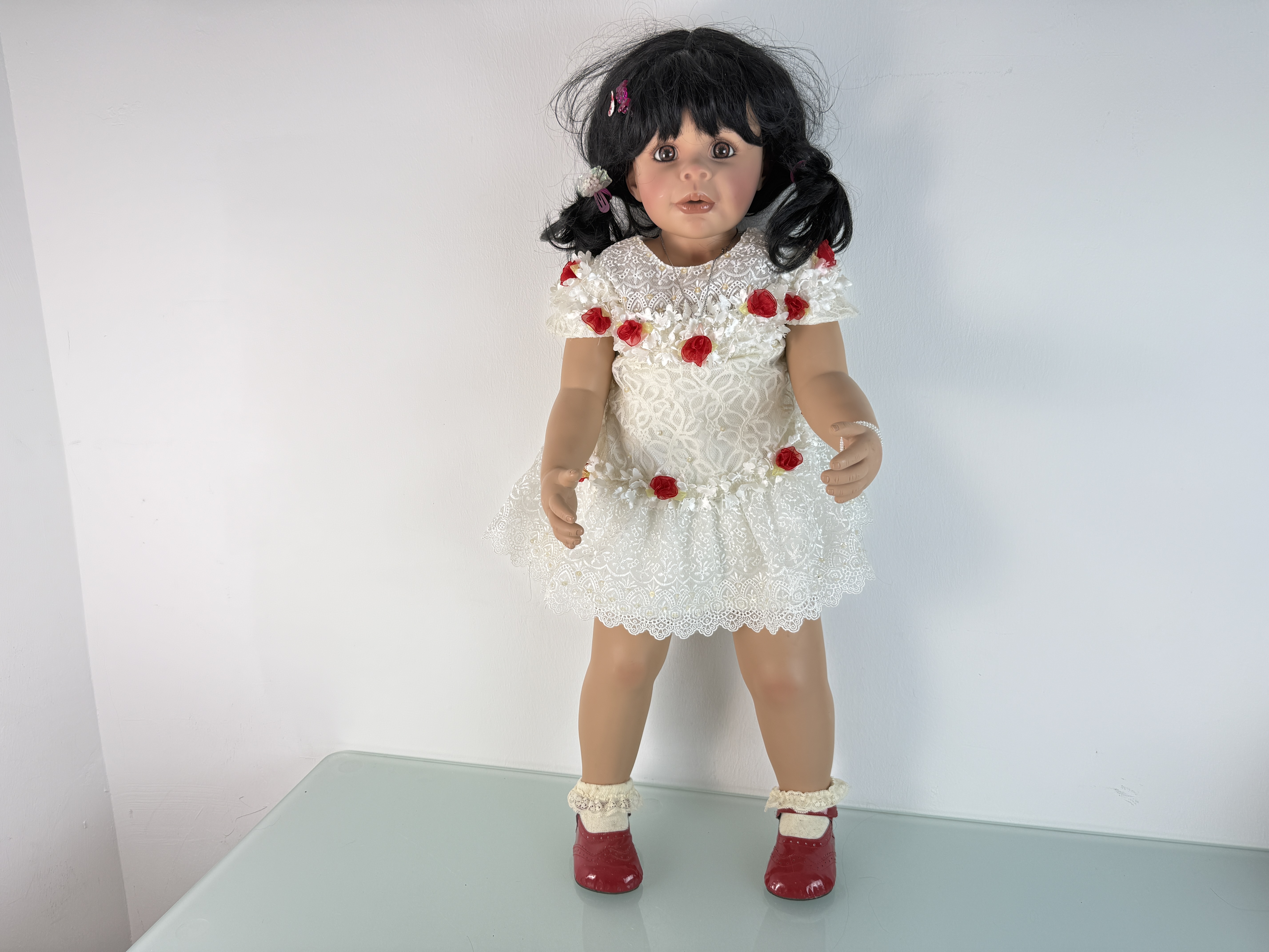 Künstlerpuppe Puppe Monika Peter Leicht Vinyl Puppe 85 cm. Top Zustand 