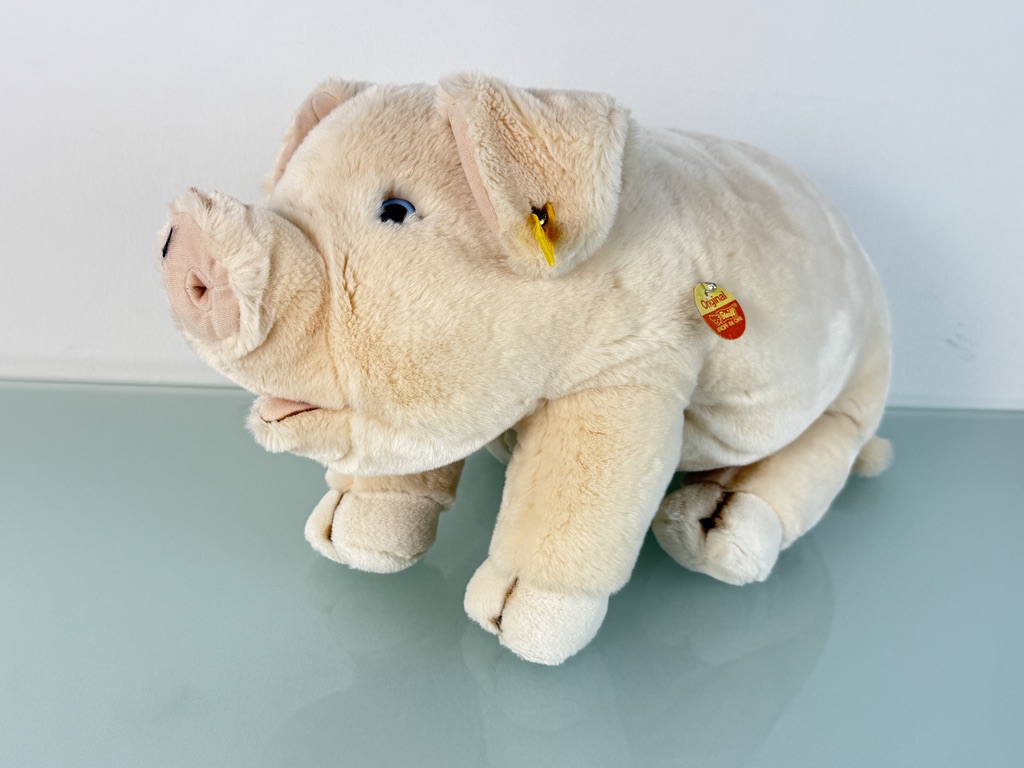 Steiff Tier 072482 Schwein 30 x 55 cm Top Zustand