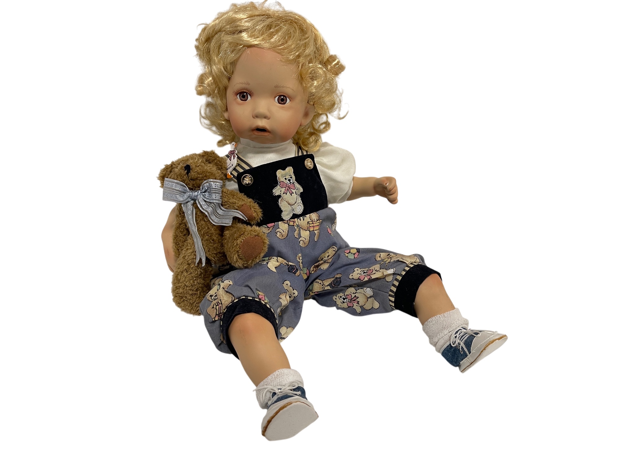 Künstlerpuppe Porzellankopf Puppe 43 cm Zustand Siehe Fotos.   