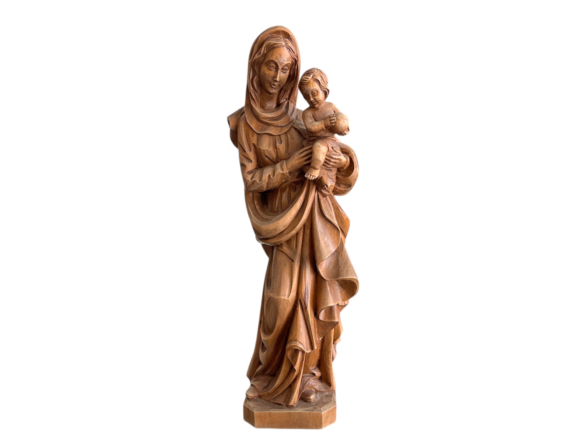 Holz Figur Maria & Jesuskind 38 cm. - Guter Zustand 