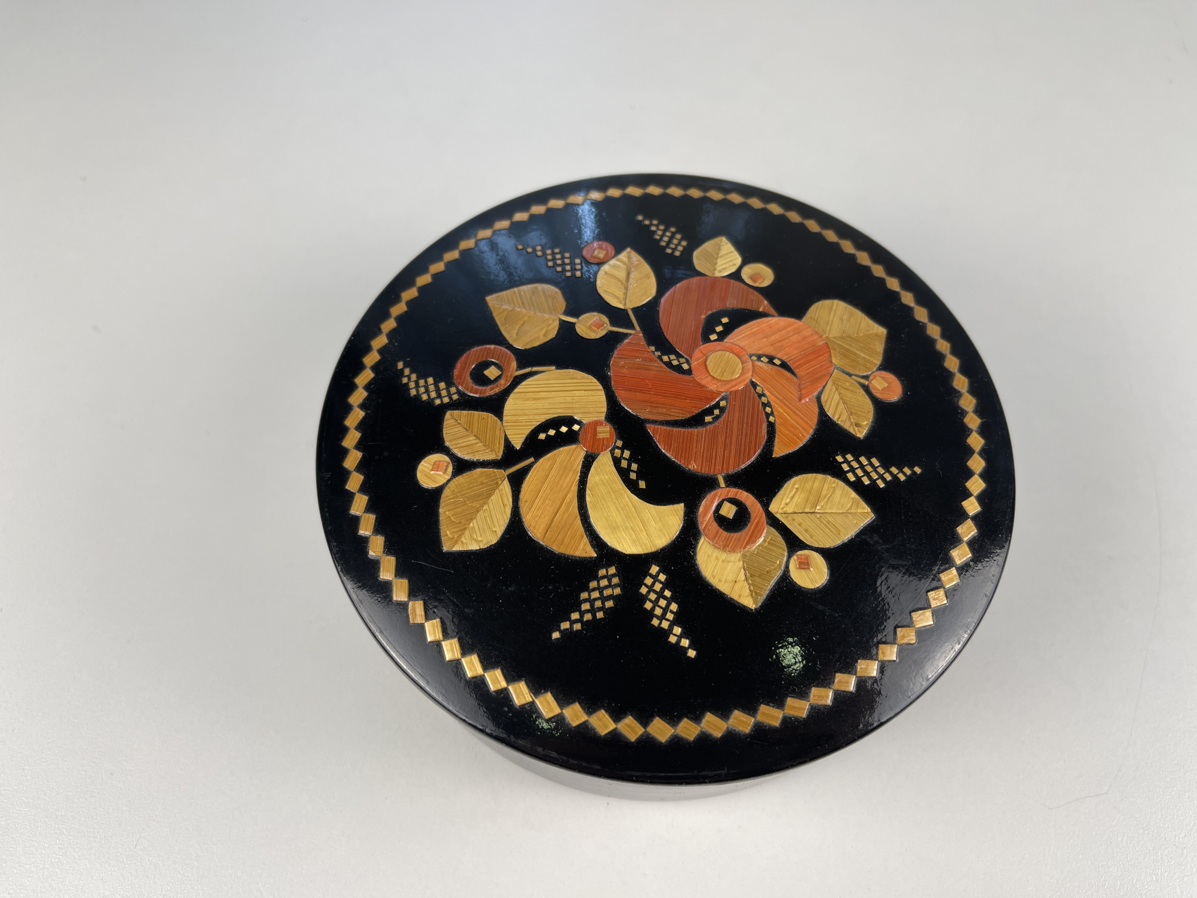 Holz Dose Chochloma Dose 13 x 5 cm - Top Zustand 