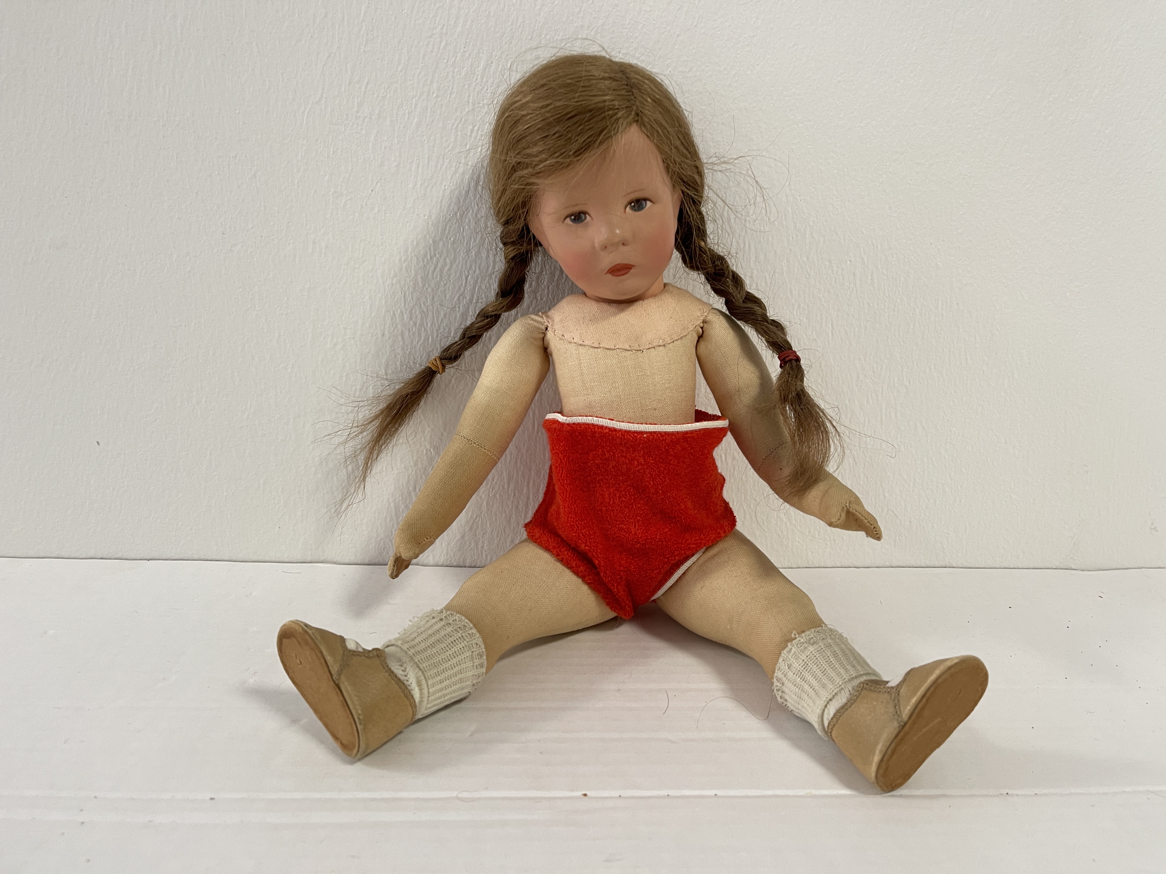 Alte Käthe Kruse Künstlerpuppe Vinyl Puppe 37 cm. - Zustand  siehe Fotos