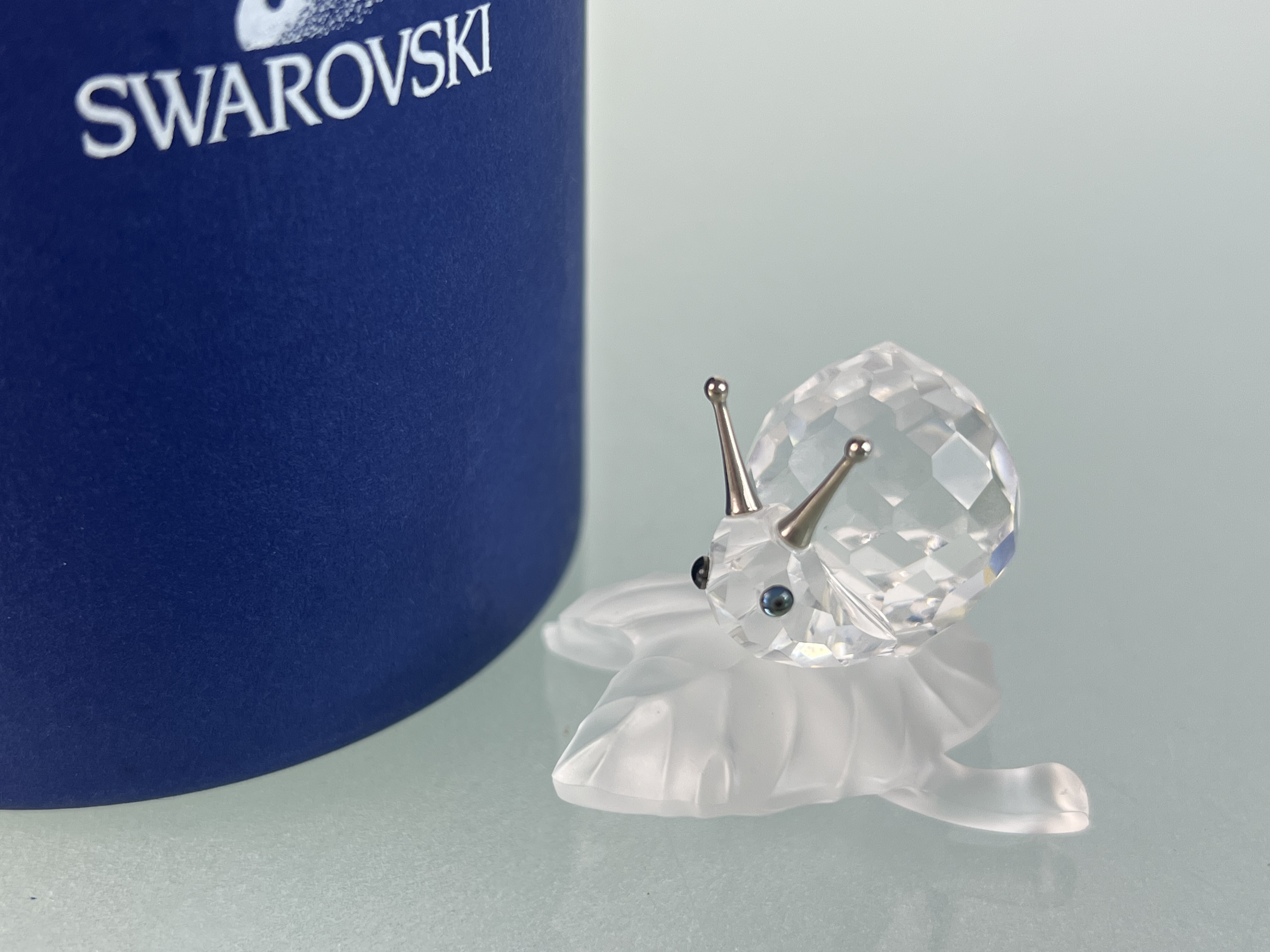 Swarovski Figur 196501 Schnecke auf Blatt. 5 cm. Mit OVP + Zertifikat. Top Zustand