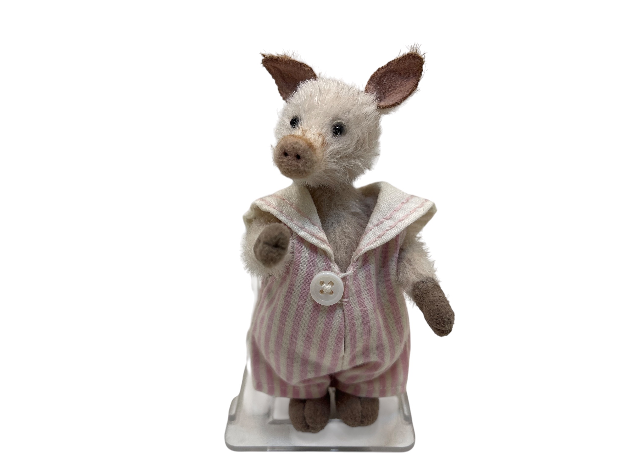 Künstler Stofftier Schwein 12 cm. - Top Zustand.  
