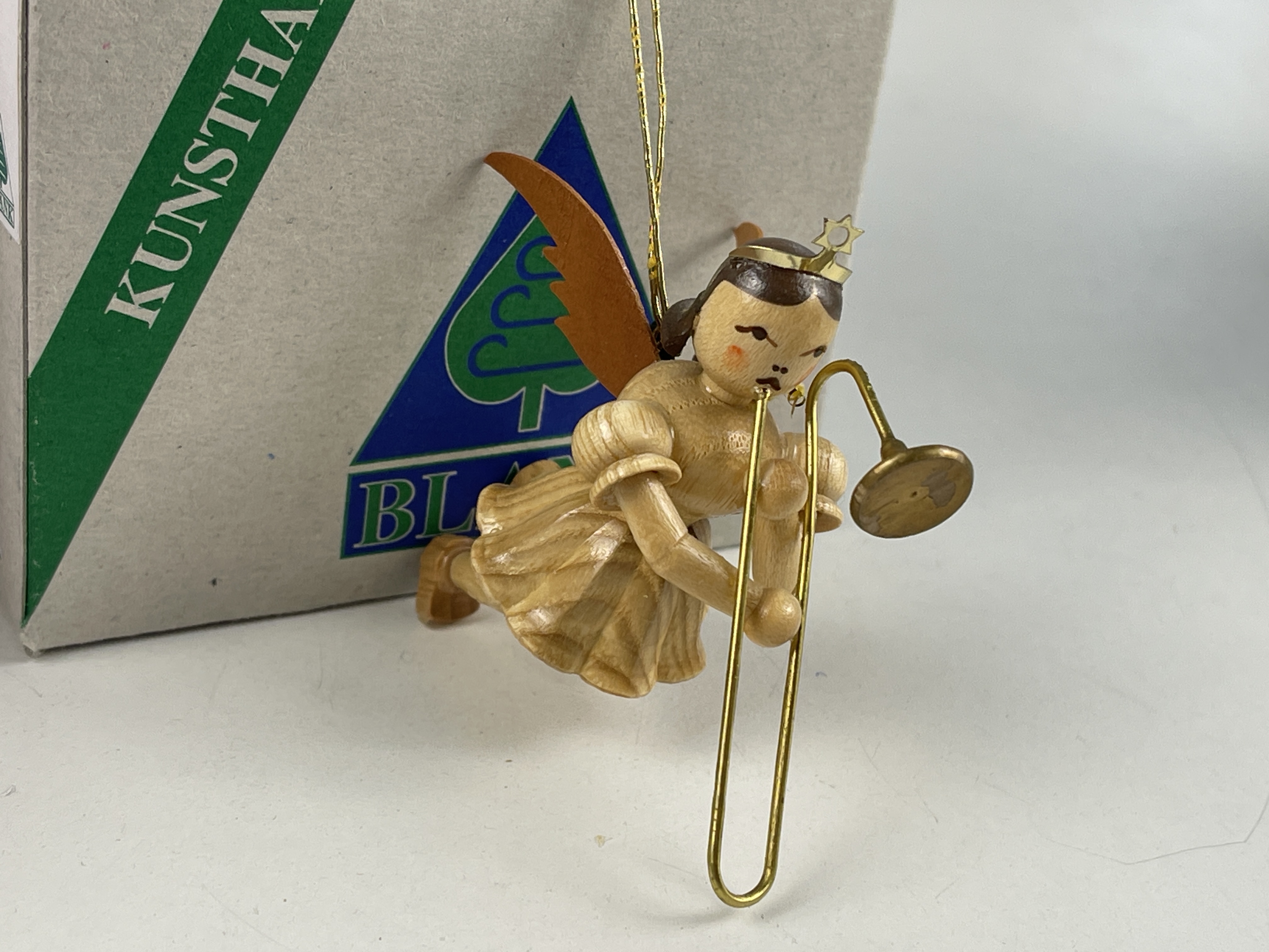 Erzgebirge Blank Figur Engel Ornament 5,5 cm. Top Zustand OVP   