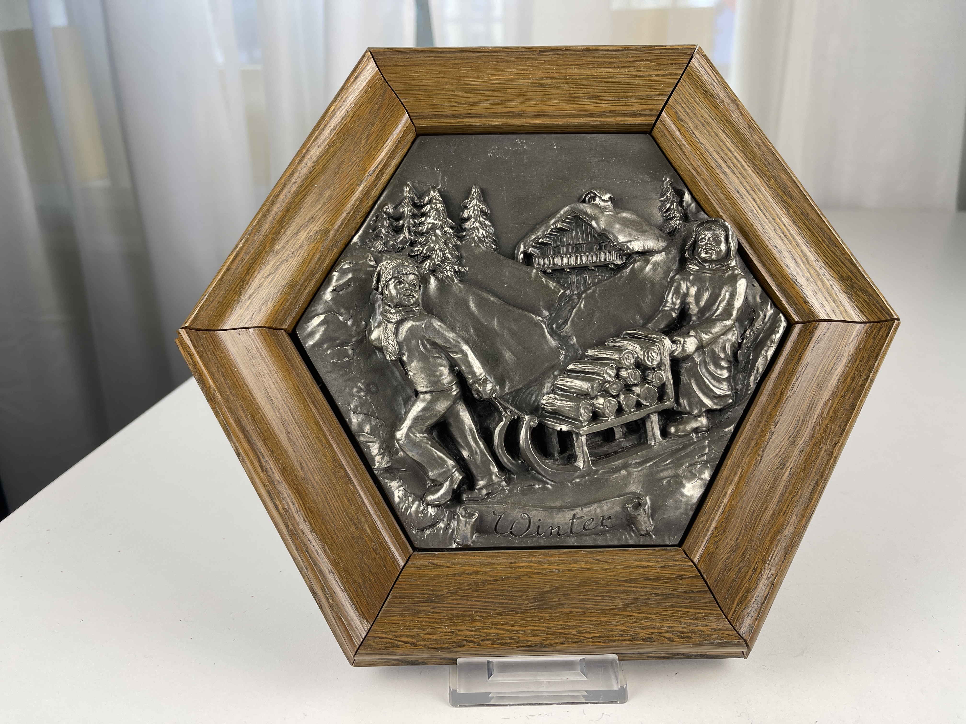 Zinn Relief Bild 24 cm - Guter Zustand 