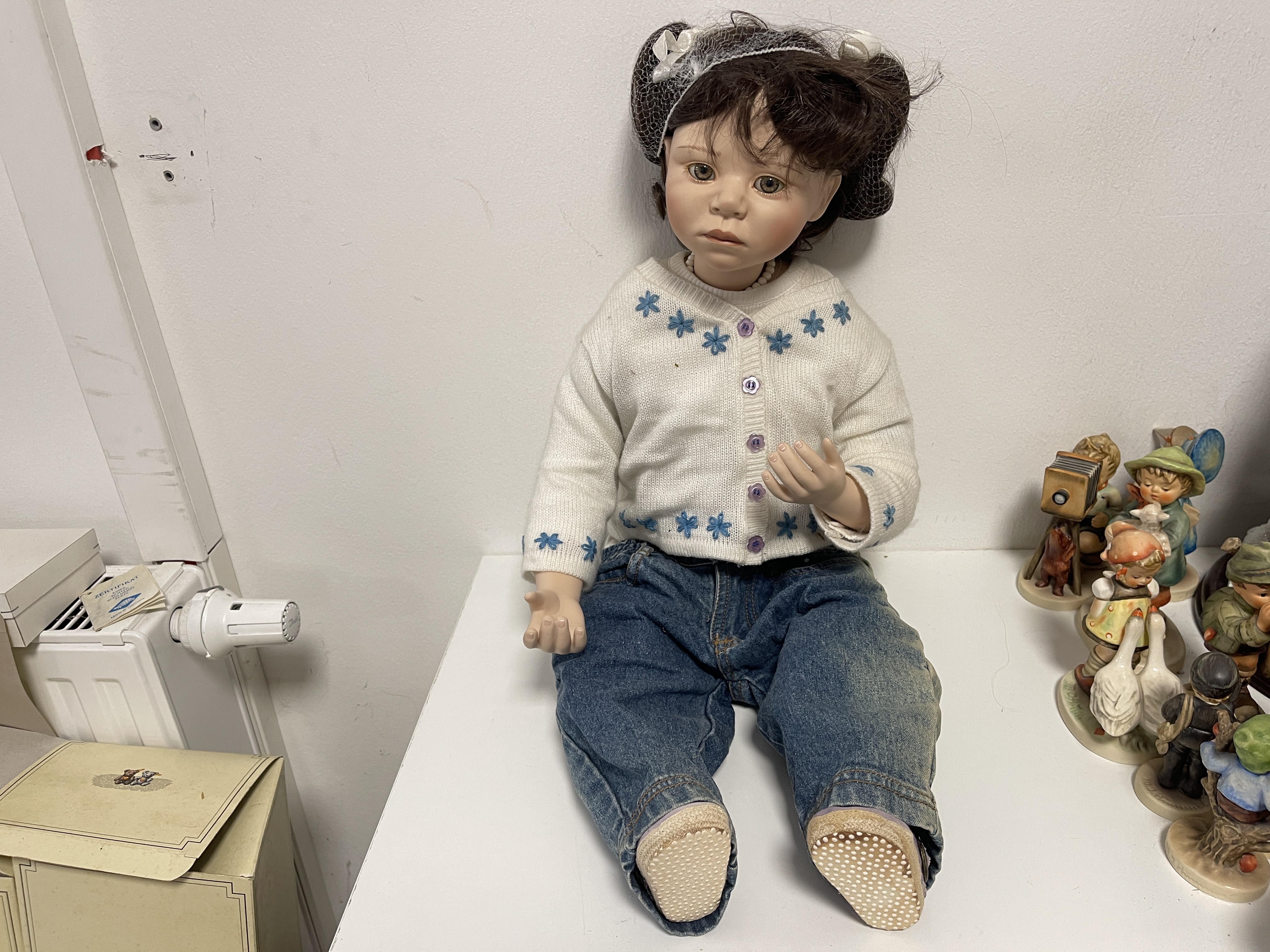Christine Orange  Porzellan Künstlerpuppe Puppe 70 cm. Top Zustand
