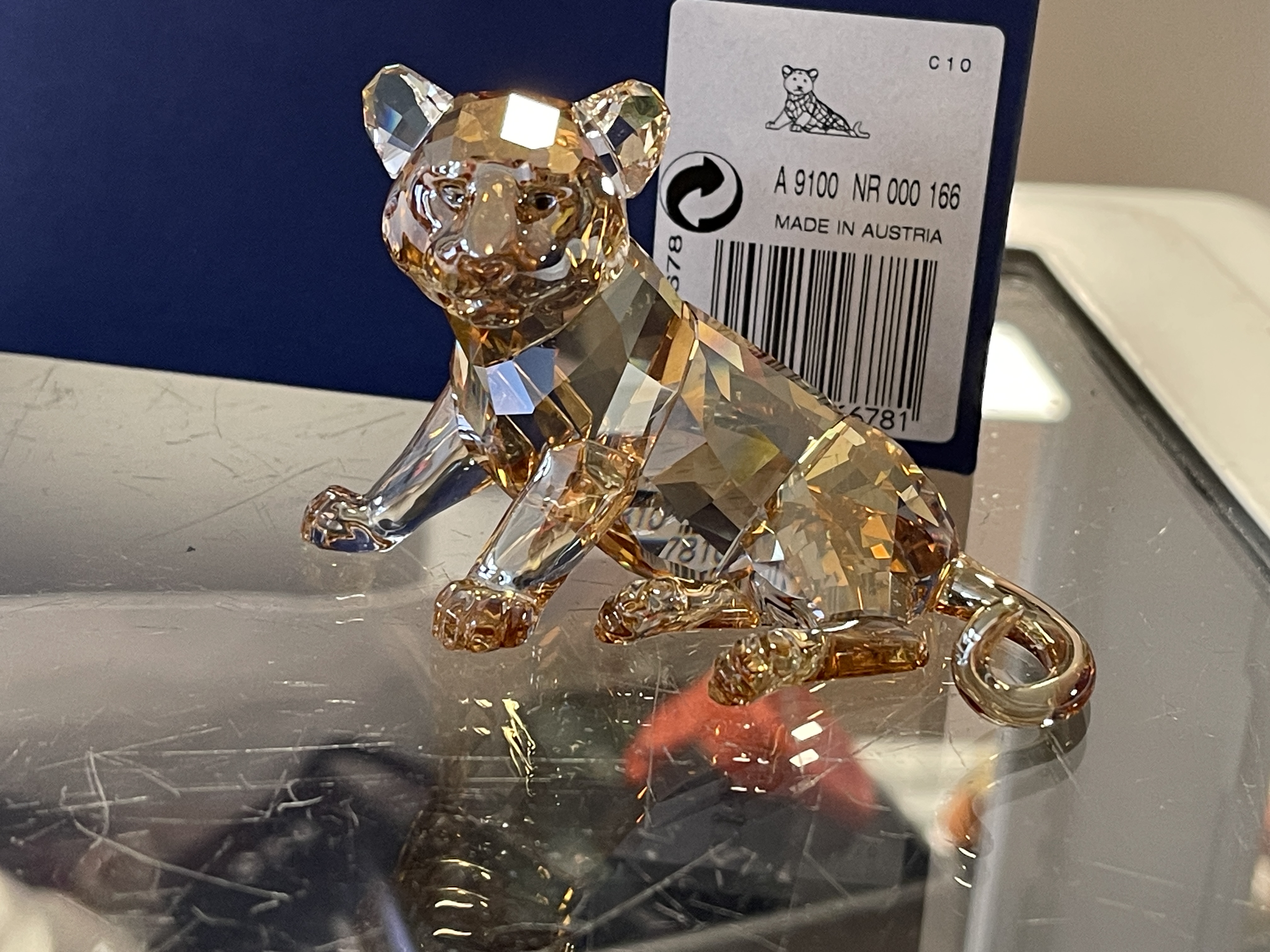 Swarovski Figur 1016678 Kristall ScS junger Tiger 2010. Ink. Kiste & Zertifikat. Top Zustand