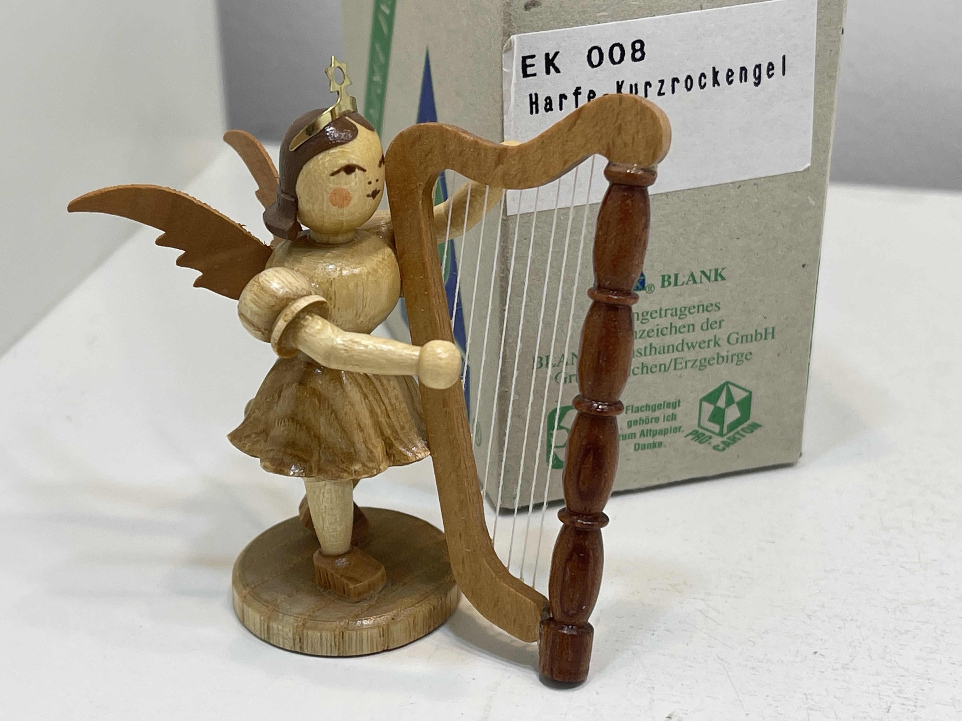 Erzgebirge Blank Figur Engel 6,8 cm. + OVP Top Zustand     