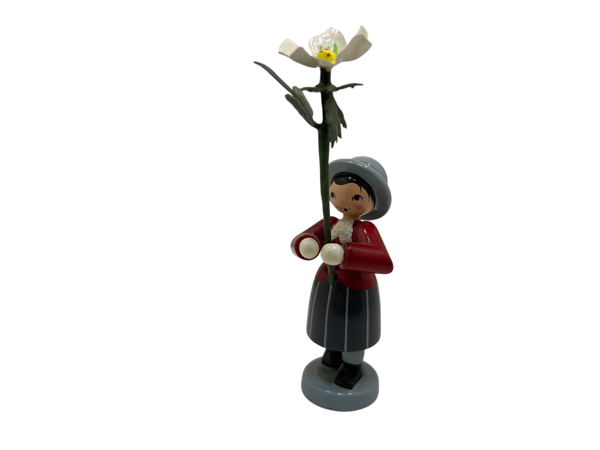 Erzgebirge Figur Sammler Blumenkind Holzfigur 10 cm. Top Zustand