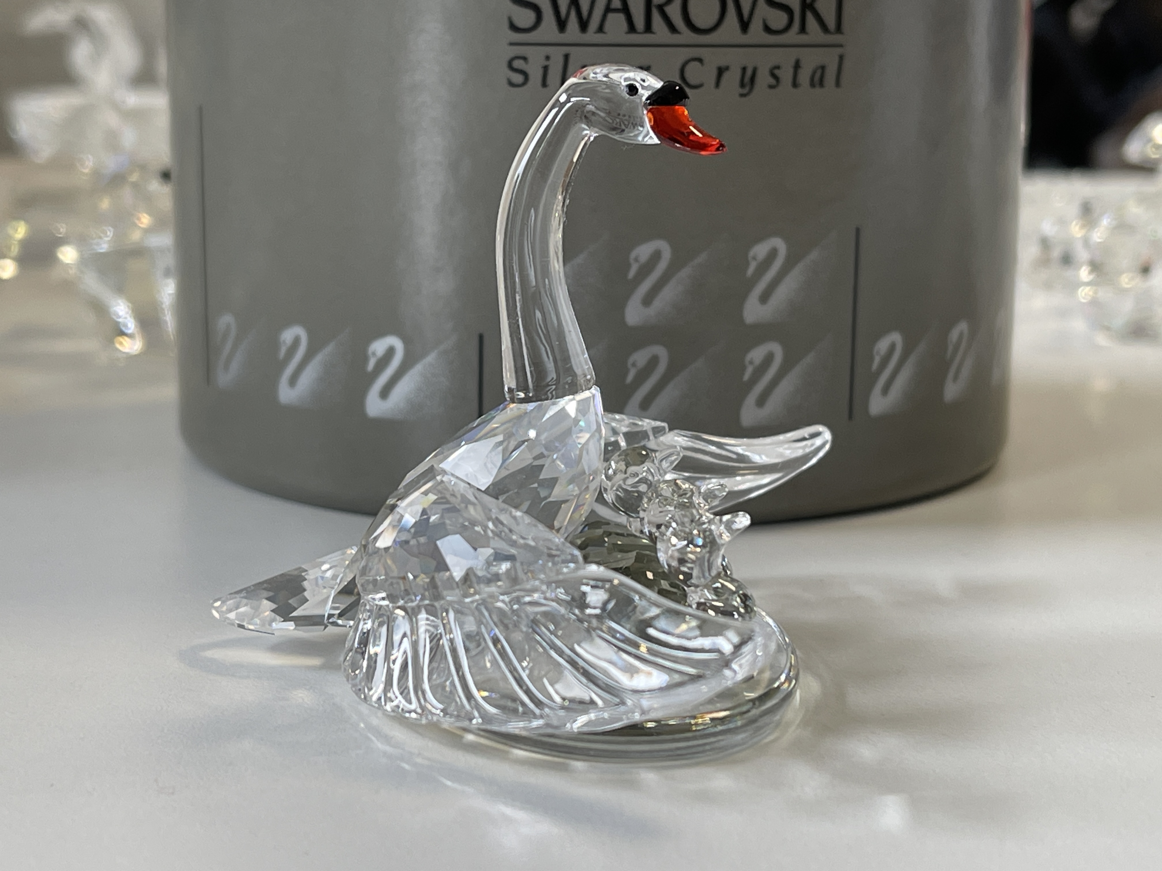  Swarovski Figur 243373 Schwan Familie. ca. 7,5 cm. Ovp & Zertifikat Top Zustand  