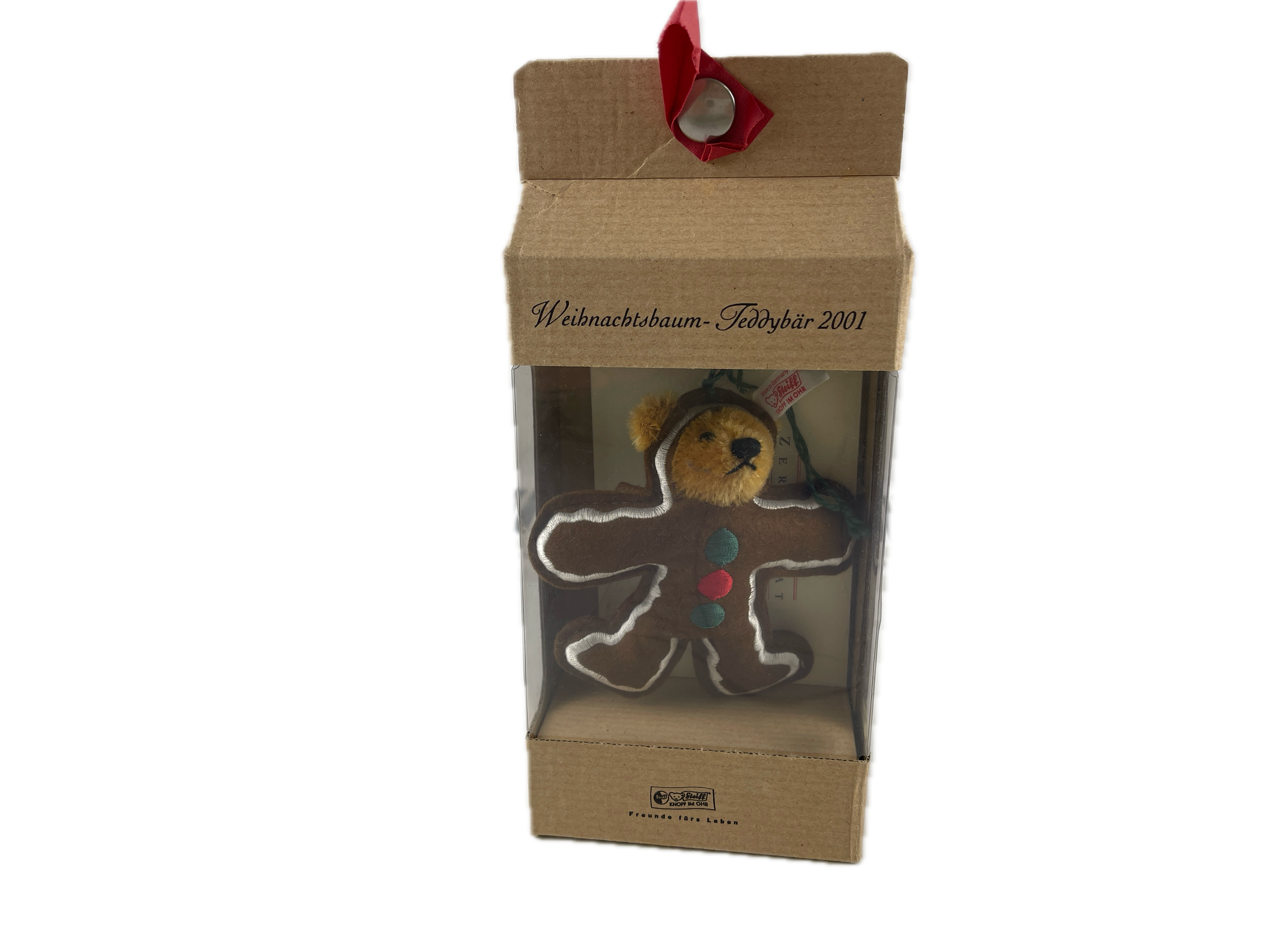 Steiff Tier 670947 Lebkuchen Teddy Ornament 10 cm. Top Zustand  