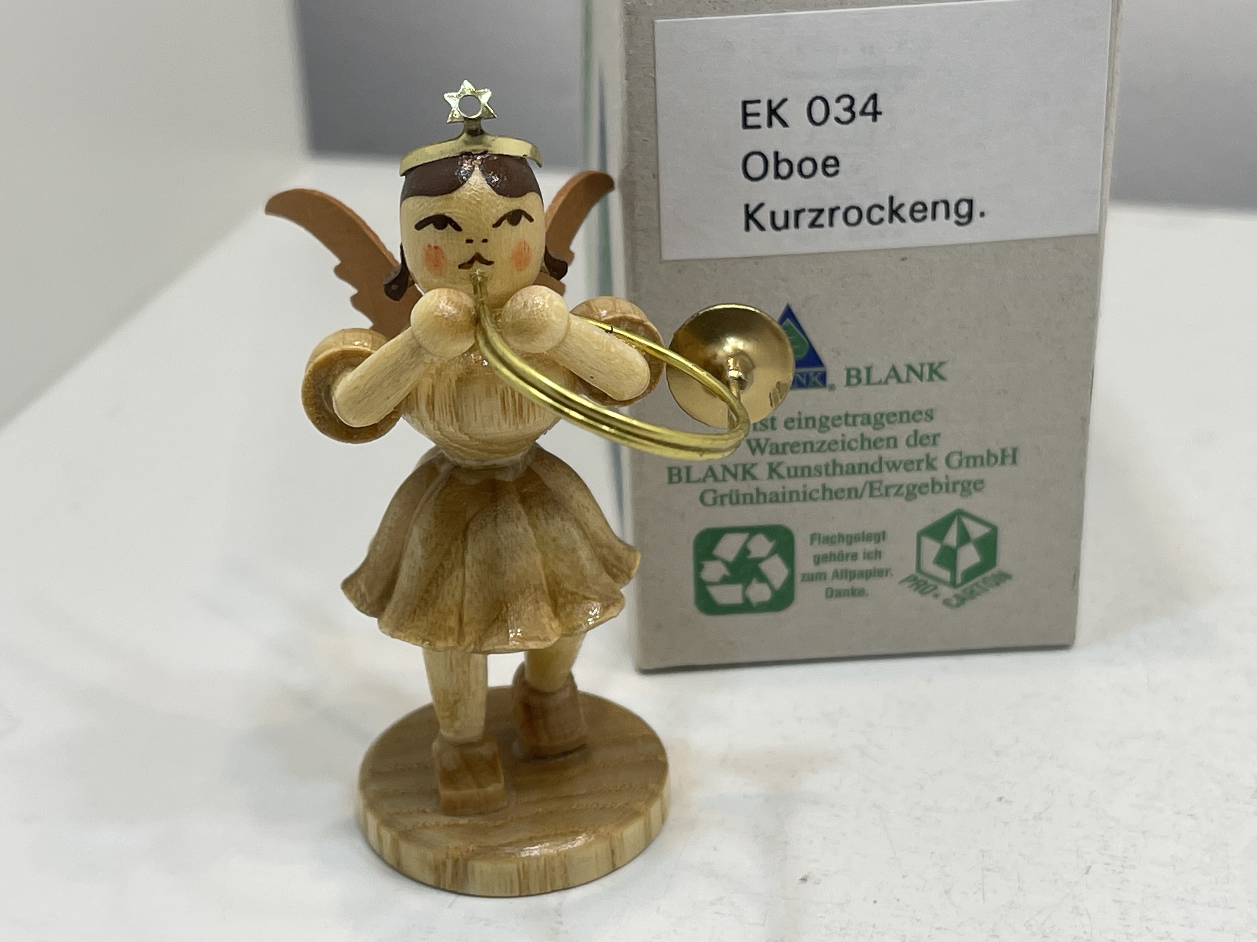 Erzgebirge Blank Figur Engel 6,8 cm. + OVP Top Zustand      