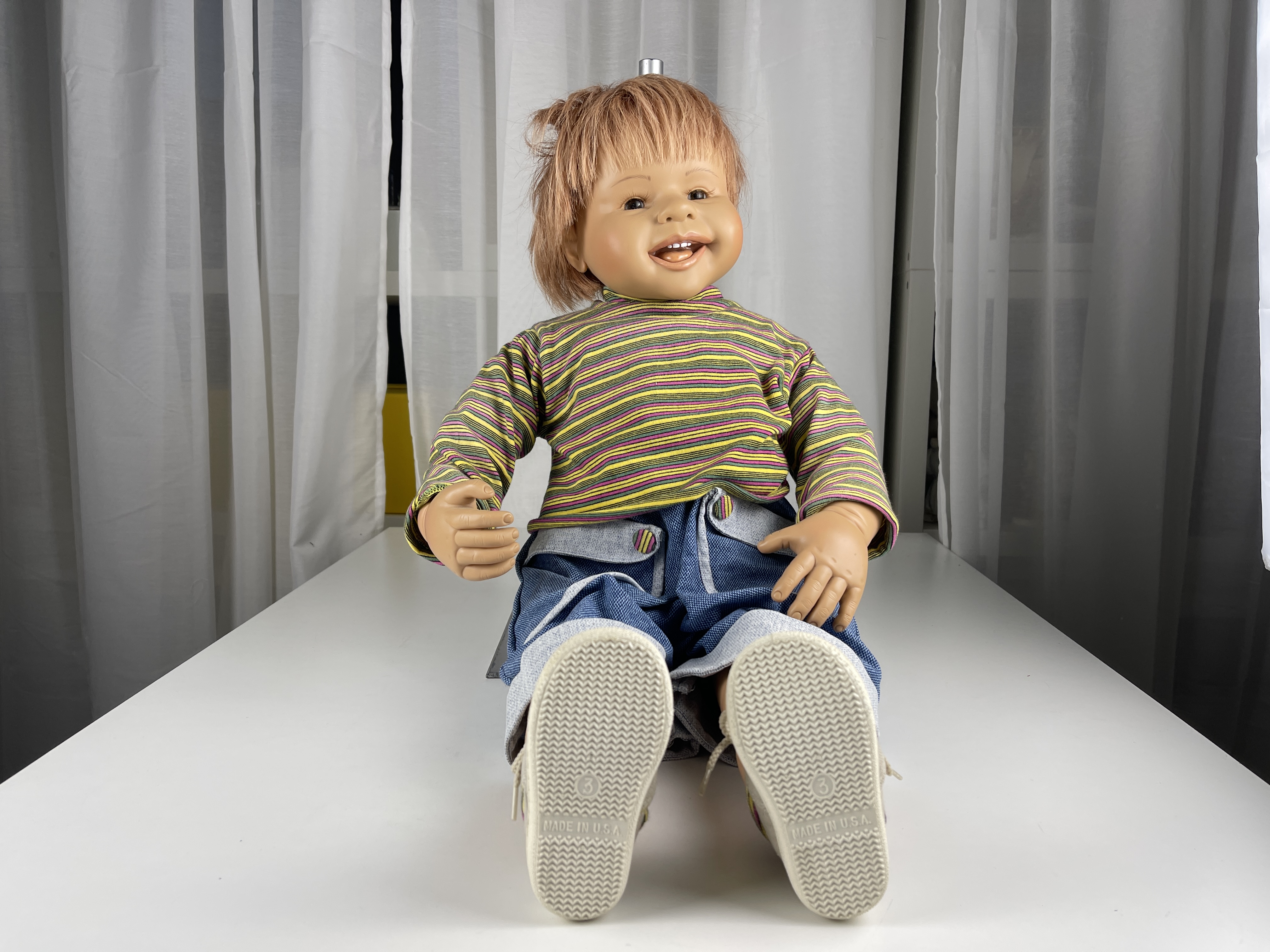 Schildkröt Künstlerpuppe Evelyn Leman Vinyl Puppe 73 cm. Top Zustand