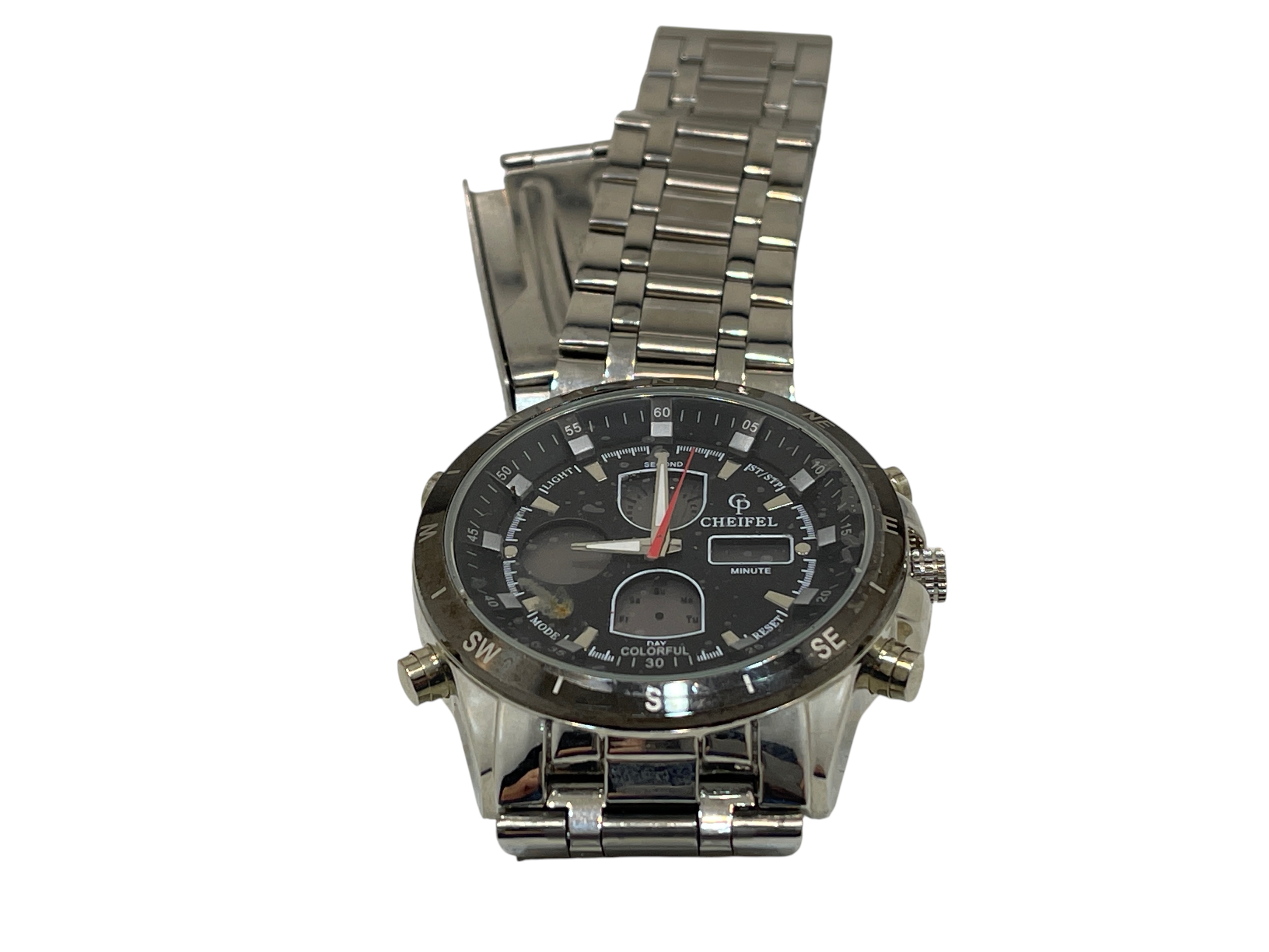 CHEIFEL Herren Armbanduhr Digital - Leicht Defekt (Glied lose)