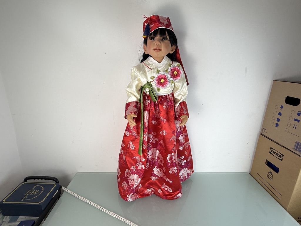 Künstlerpuppe Puppe Monika Peter Leicht Vinyl Puppe 92 cm. Top Zustand 