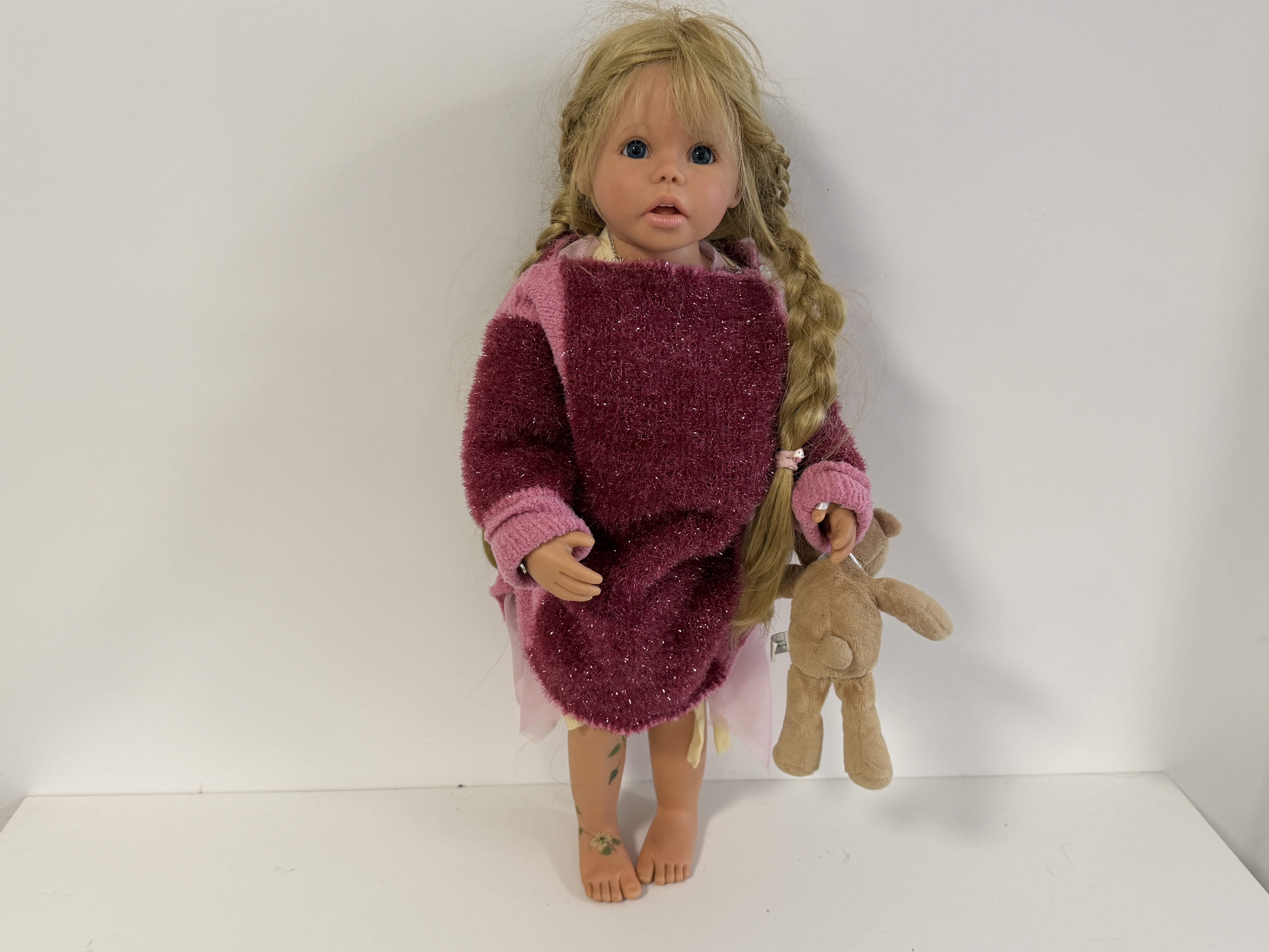  Künstlerpuppe Gerlinde Feser Vinyl Puppe 75 cm. Top Zustand  