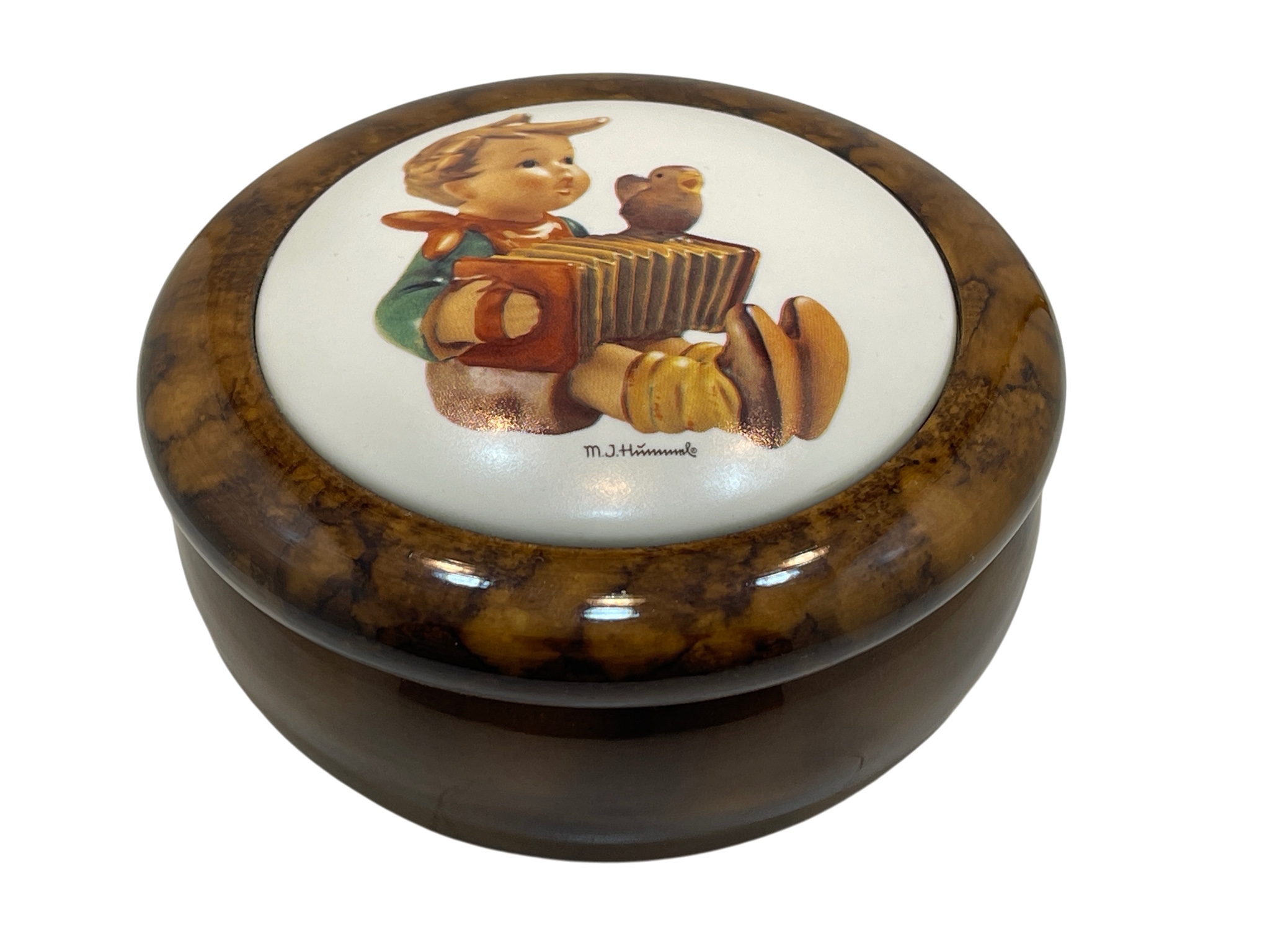 M.I. Hummel Holz Deckeldose 13 x 7 cm. 1 Wahl - Top Zustand    