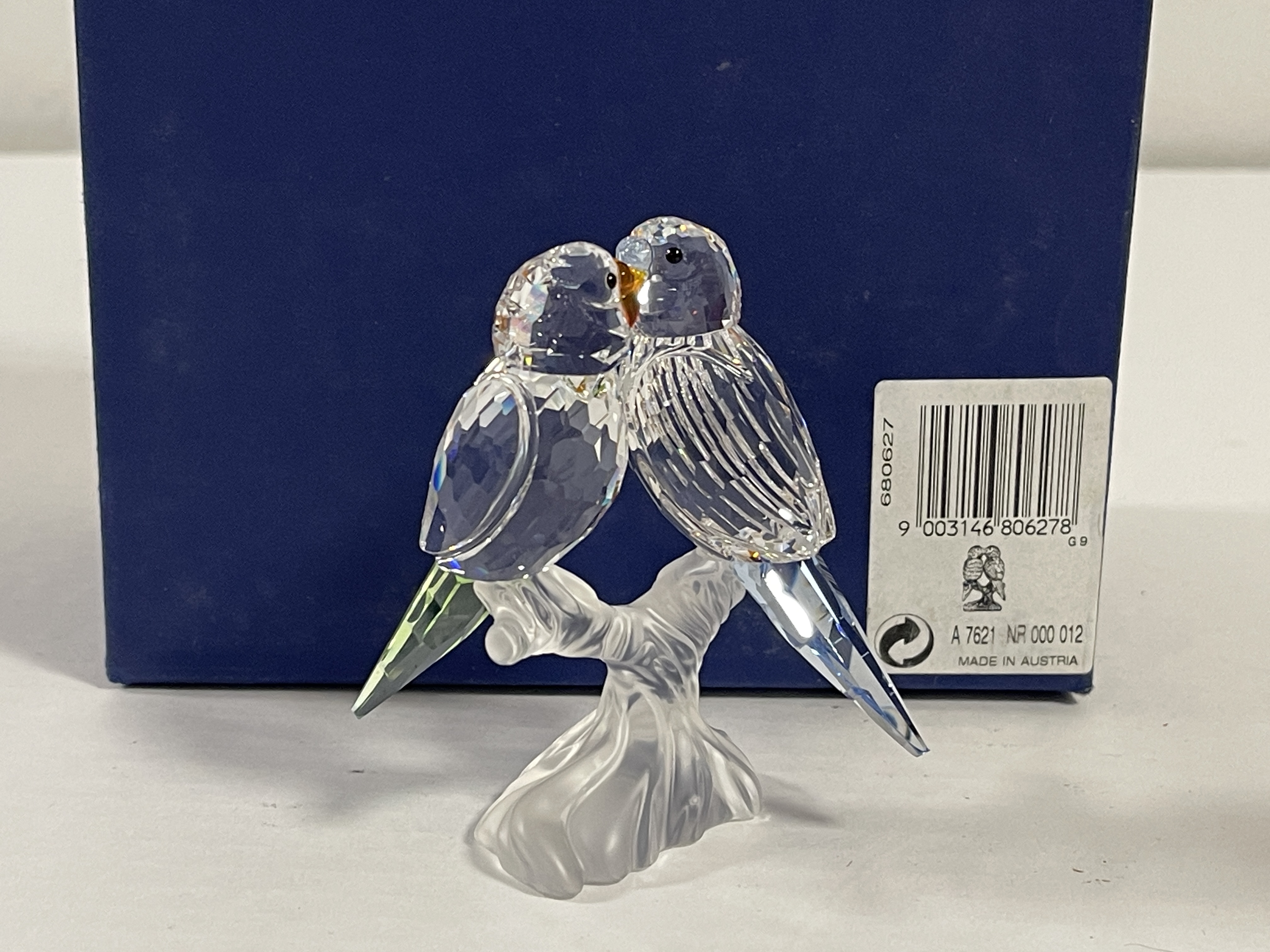 Swarovski Figur 680627 Wellensittiche 8,3 cm Ovp Zertifikat. Top Zustand 