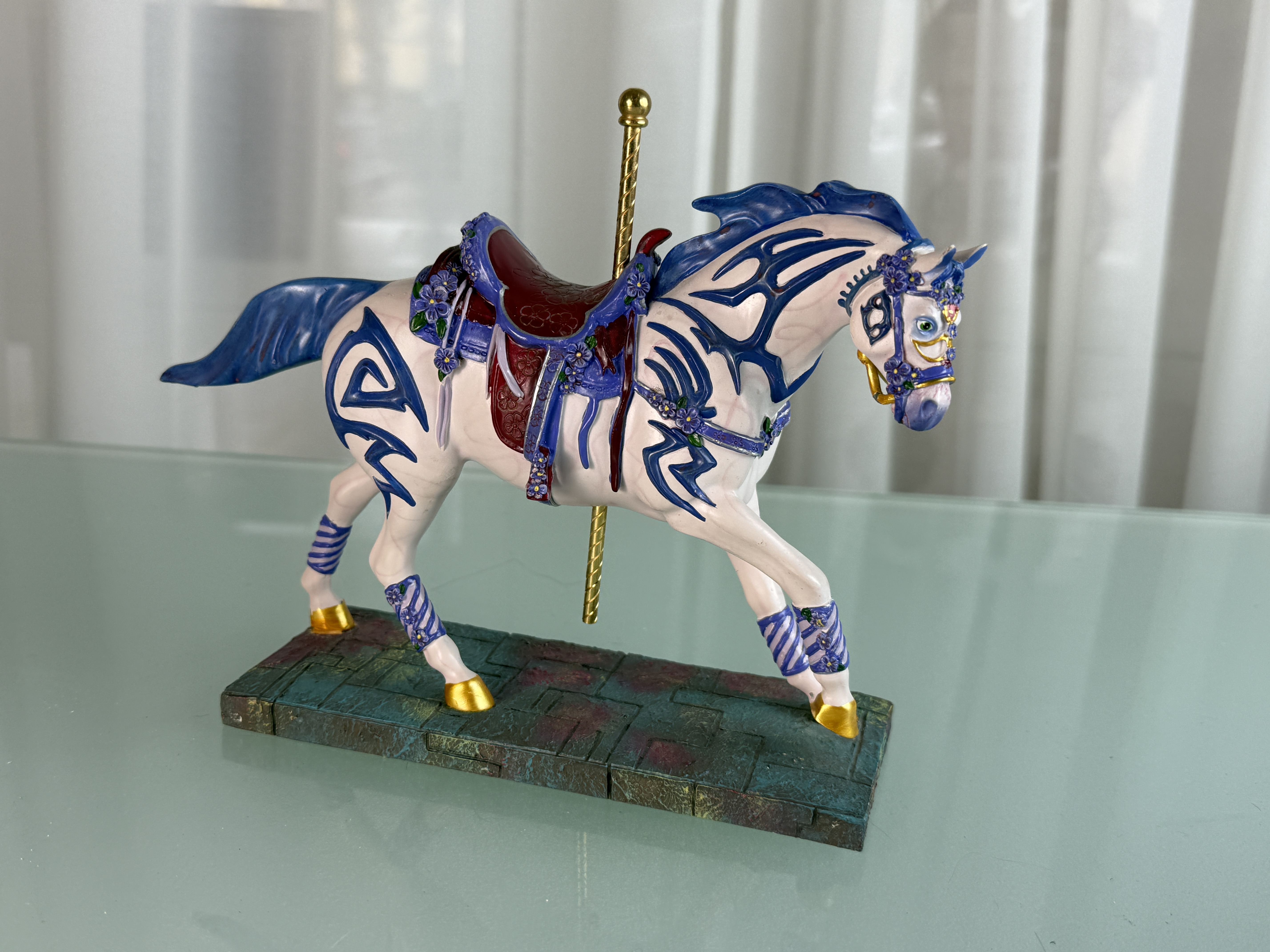 Sammler Figur Pferd THE TRAIL OF PAINTED PONIES 17,5 x 21,5 cm. Top Zustand 