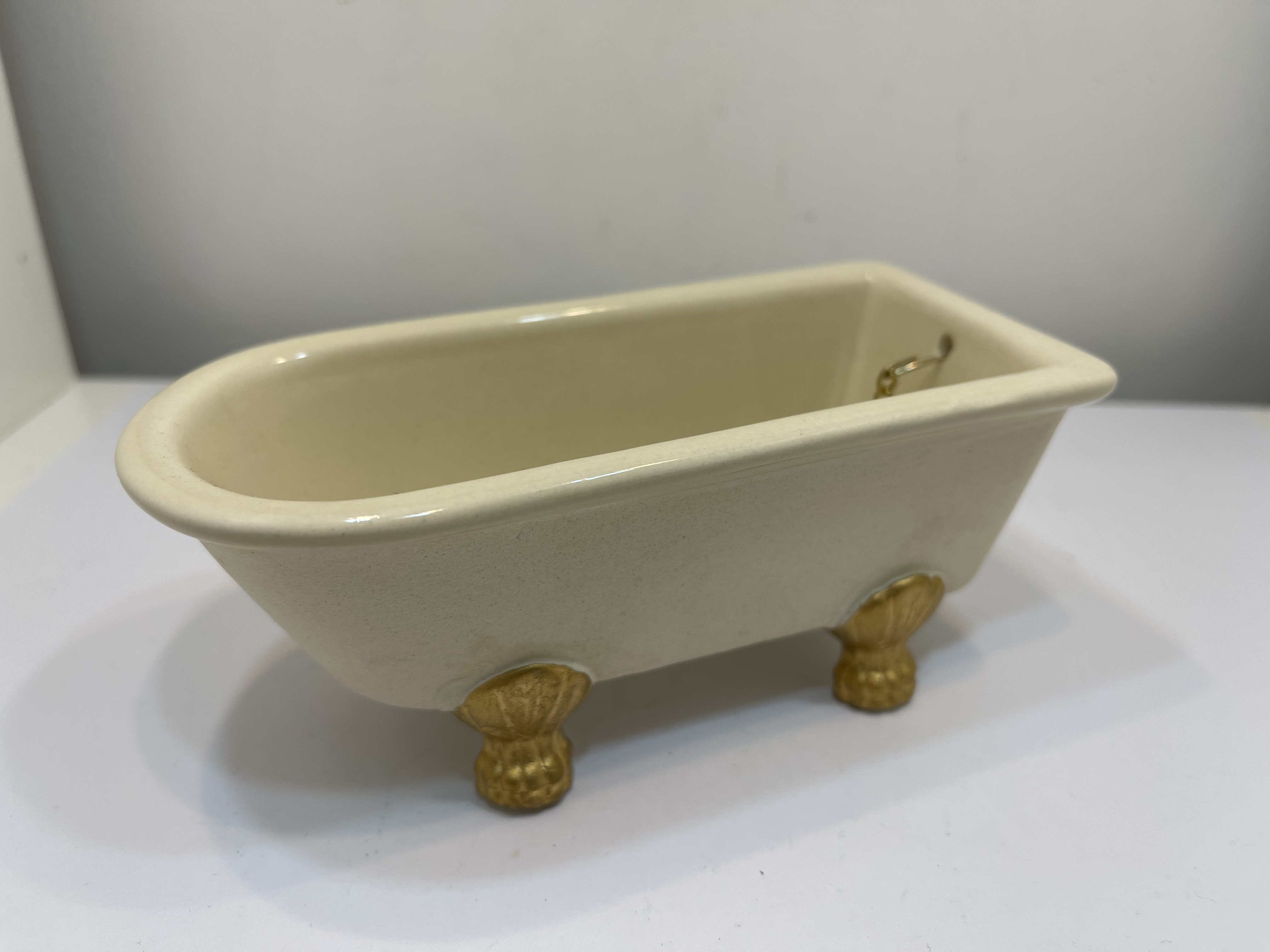 Porzellan Figur Badewanne 13,5 x 6 cm - Top Zustand