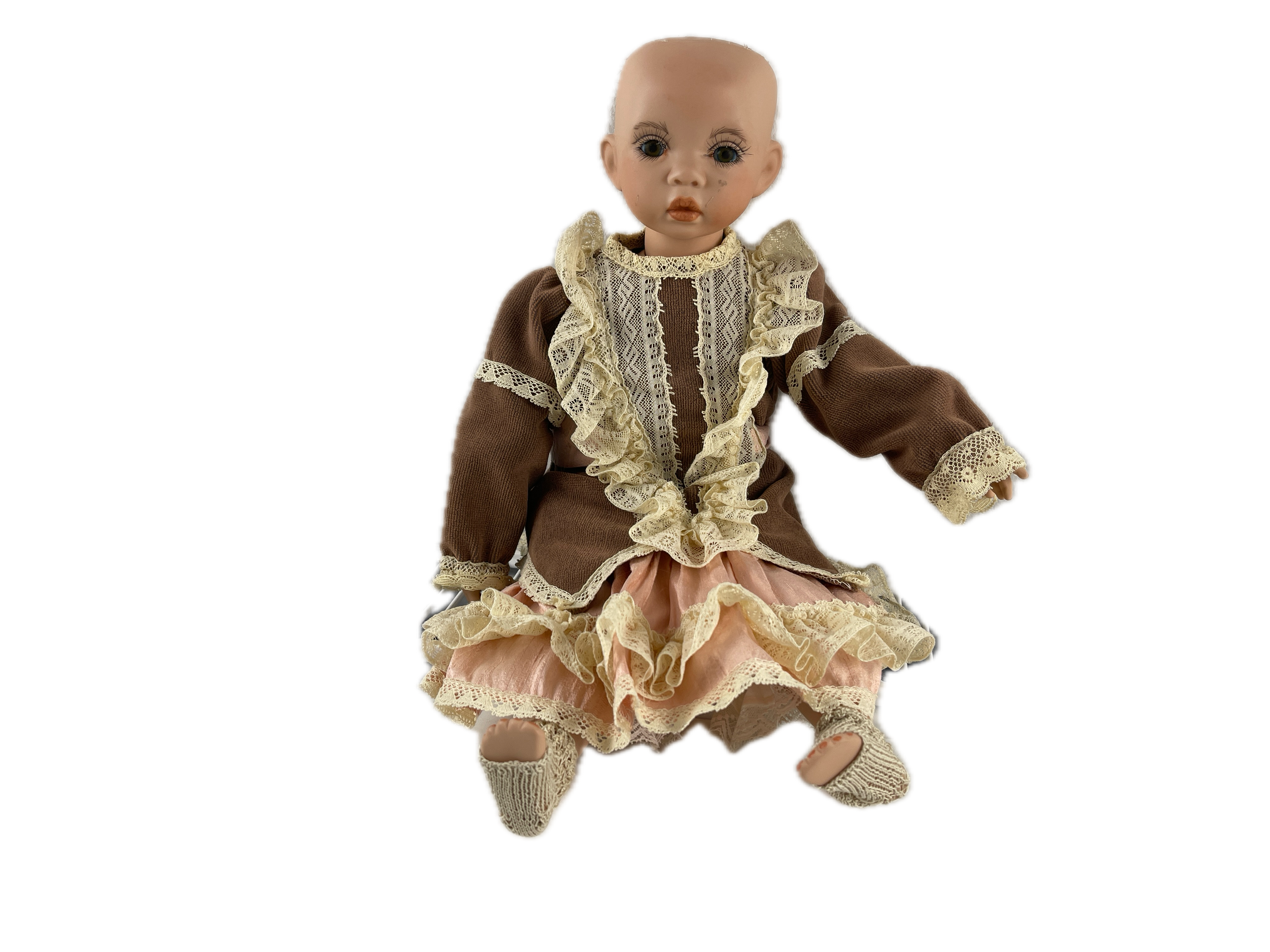 Künstlerpuppe Porzellan Puppe 38 cm. Zustand siehe Fotos 