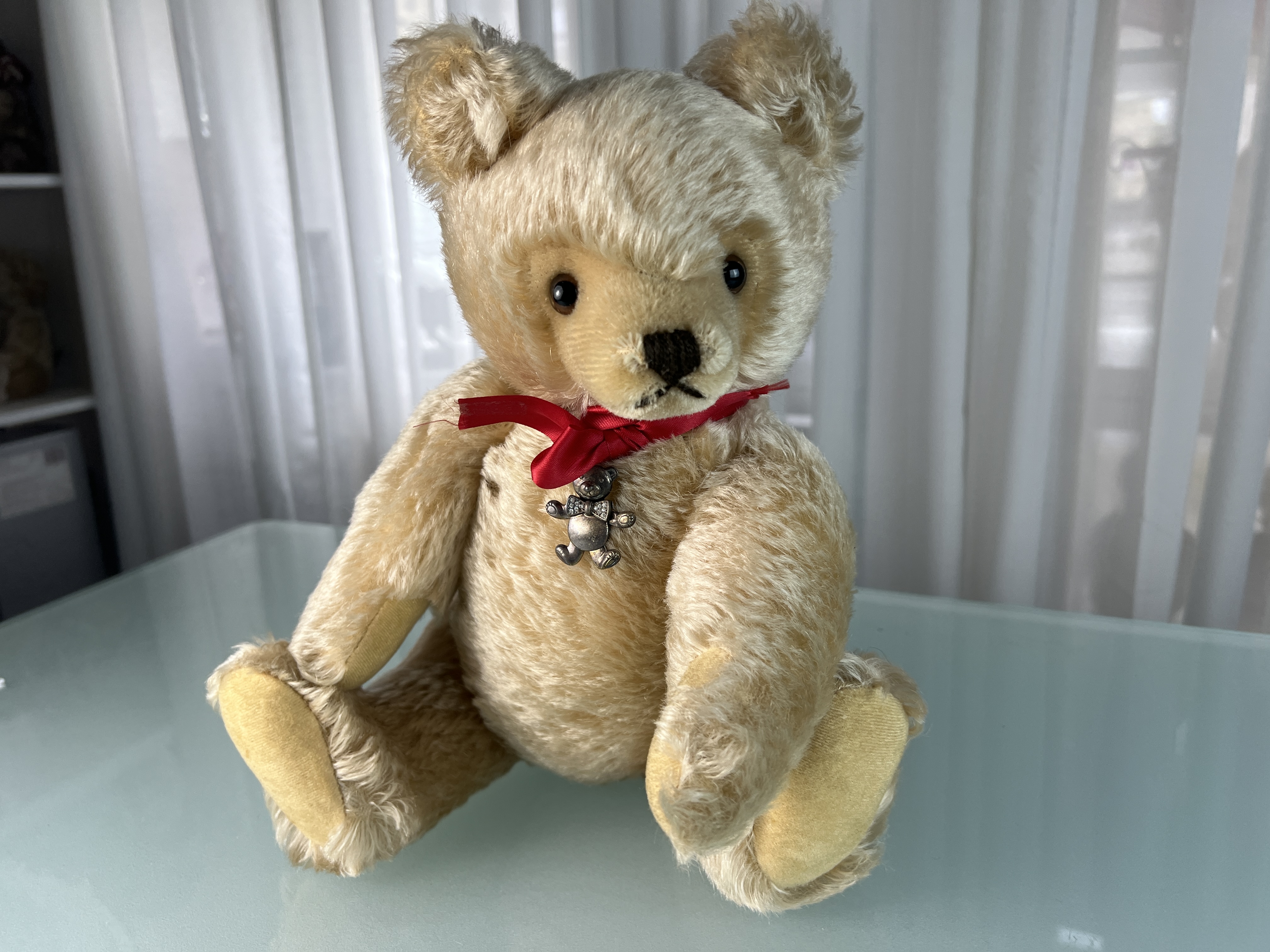 Steiff Tier Teddy Bär 36 cm mit Knopf Ohne Fahne Top Zustand 