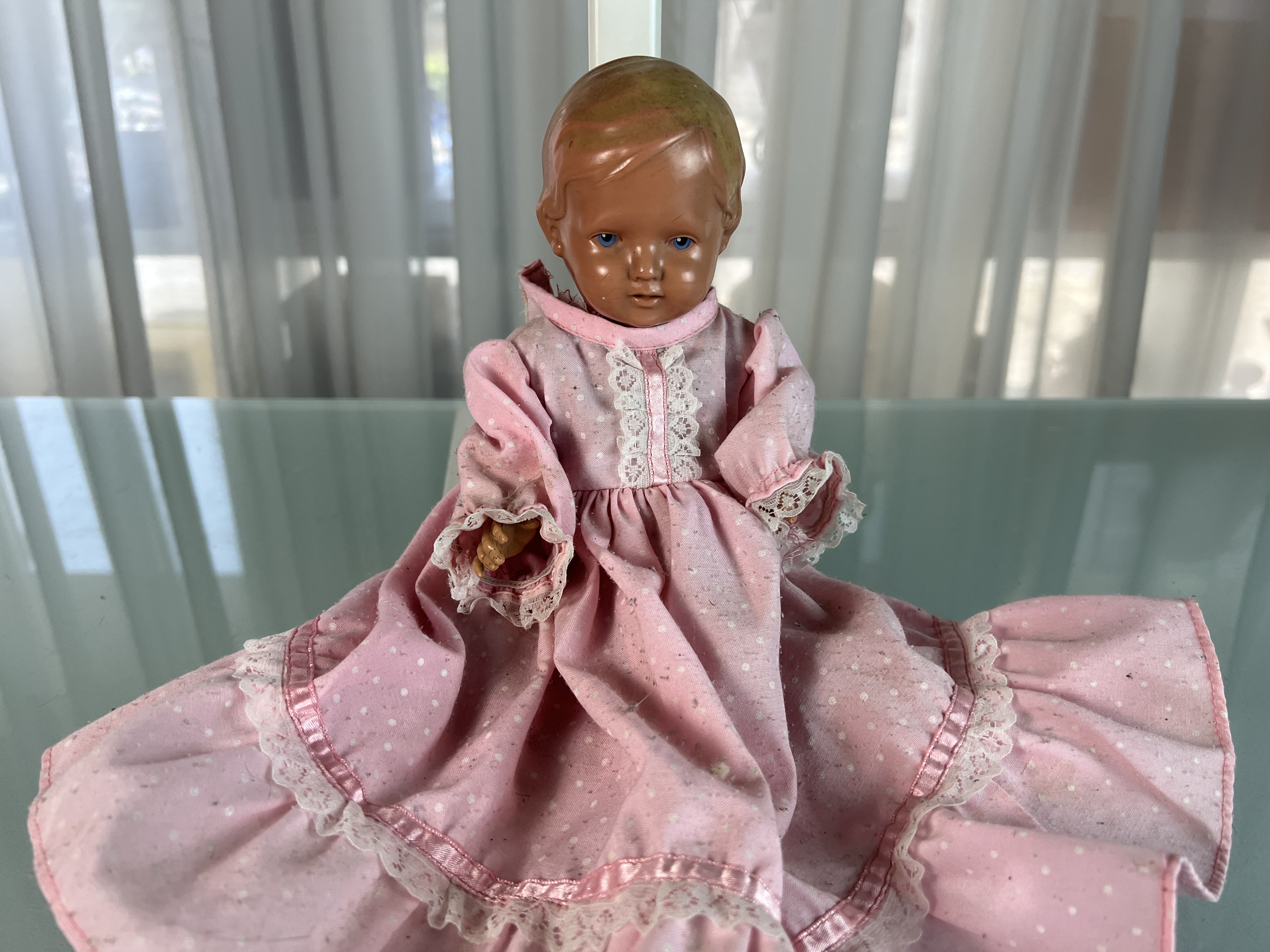 Schildkrötpuppe Puppe Tortulon Puppe 29 1/2 cm. Top Zustand   