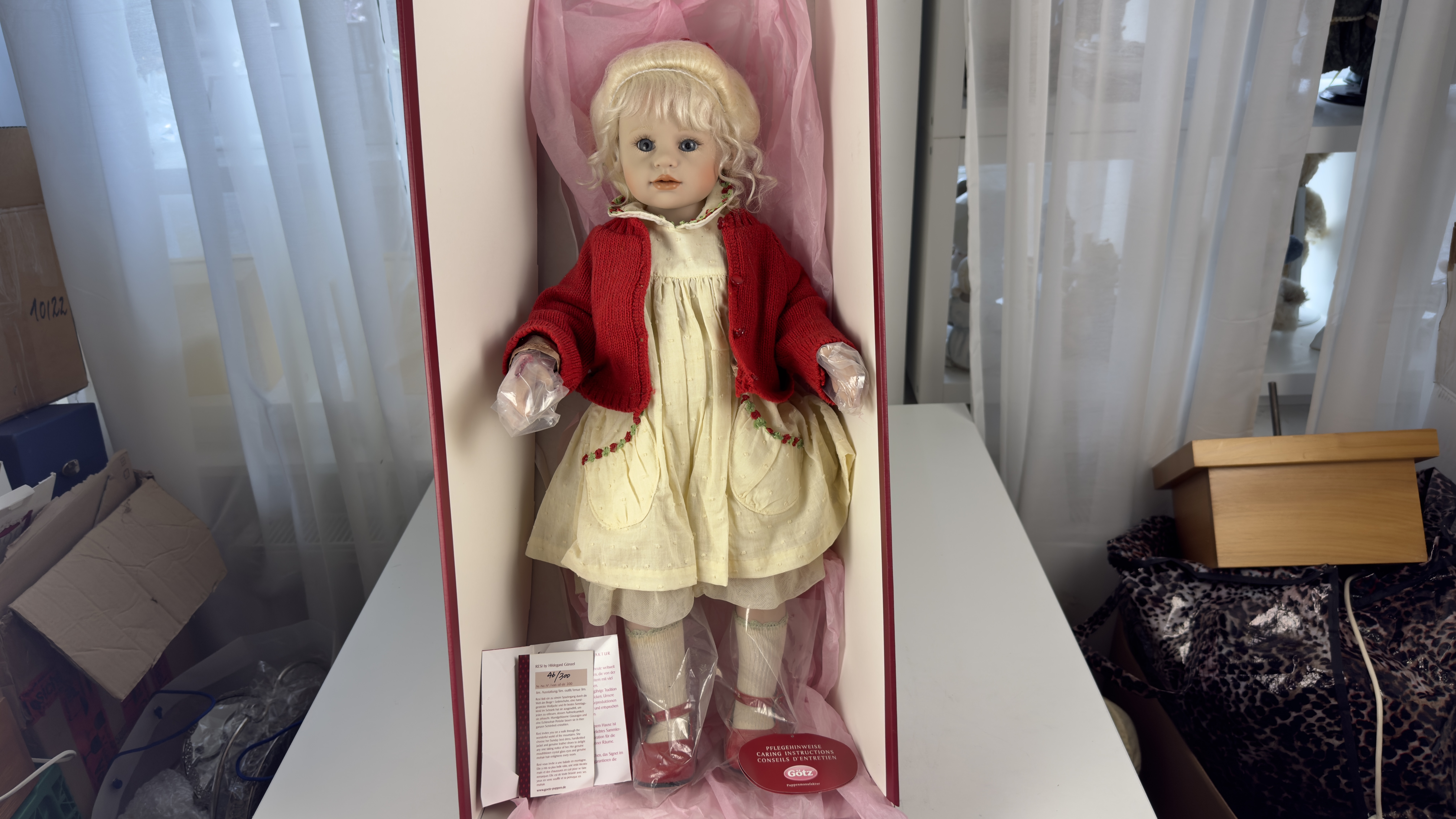 Künstlerpuppe Götz Hildegard Günzel Vinyl Puppe 55 cm.Zustand siehe Fotos 