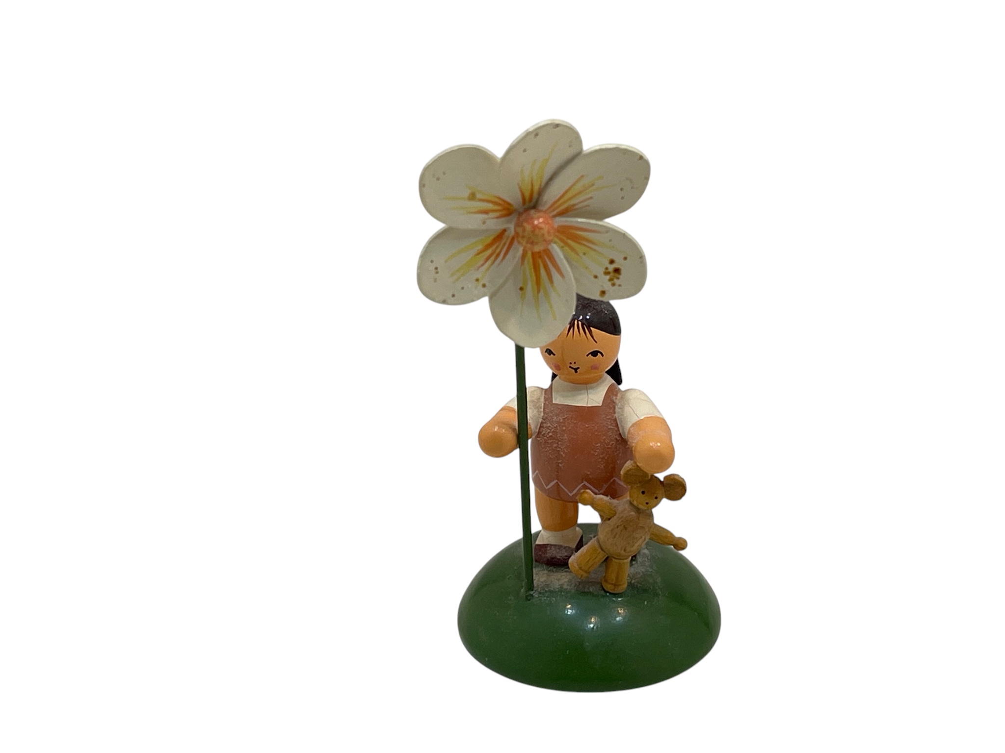 Erzgebirge KWO Sammler Holz Figur Blumenkind 9,5 cm. Zustand  siehe Fotos