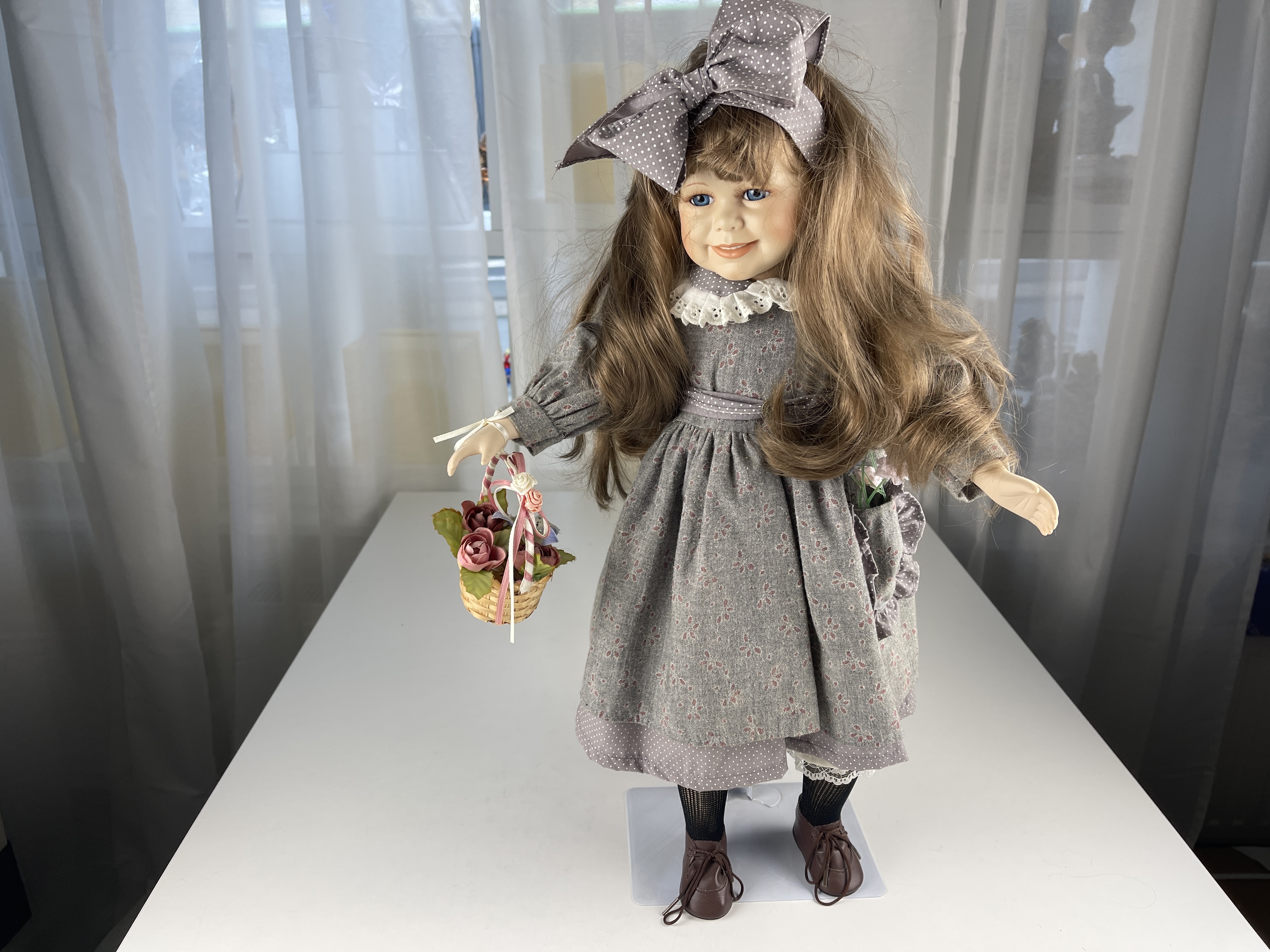 Sammler Puppe Porzellan Puppe 54 cm. Top Zustand  