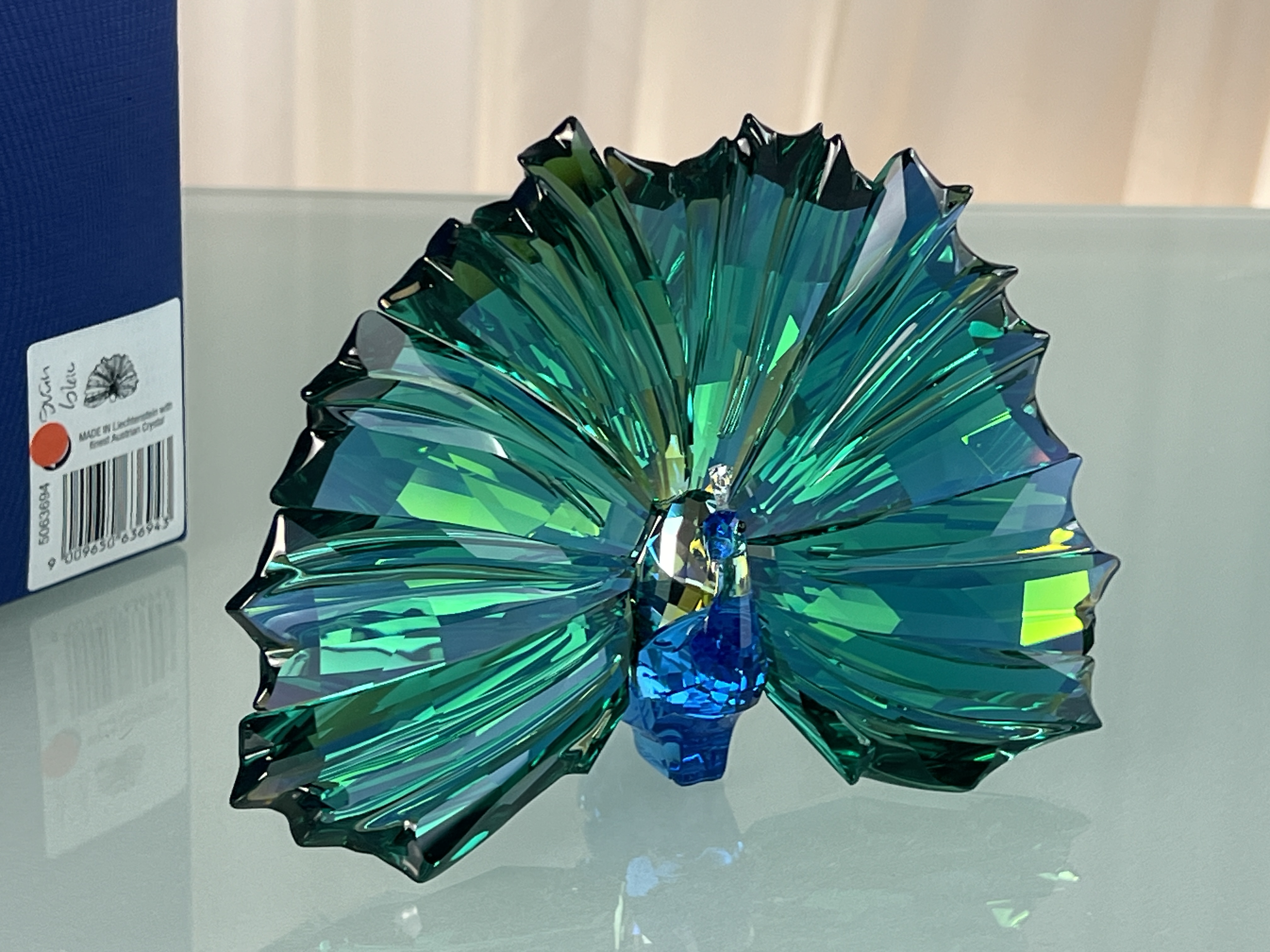 Swarovski Figur 5063694  ScS Arya Pfau 15,2 x 11,1 x 5,1 cm. Ovp & Zertifikat - Top Zustand 