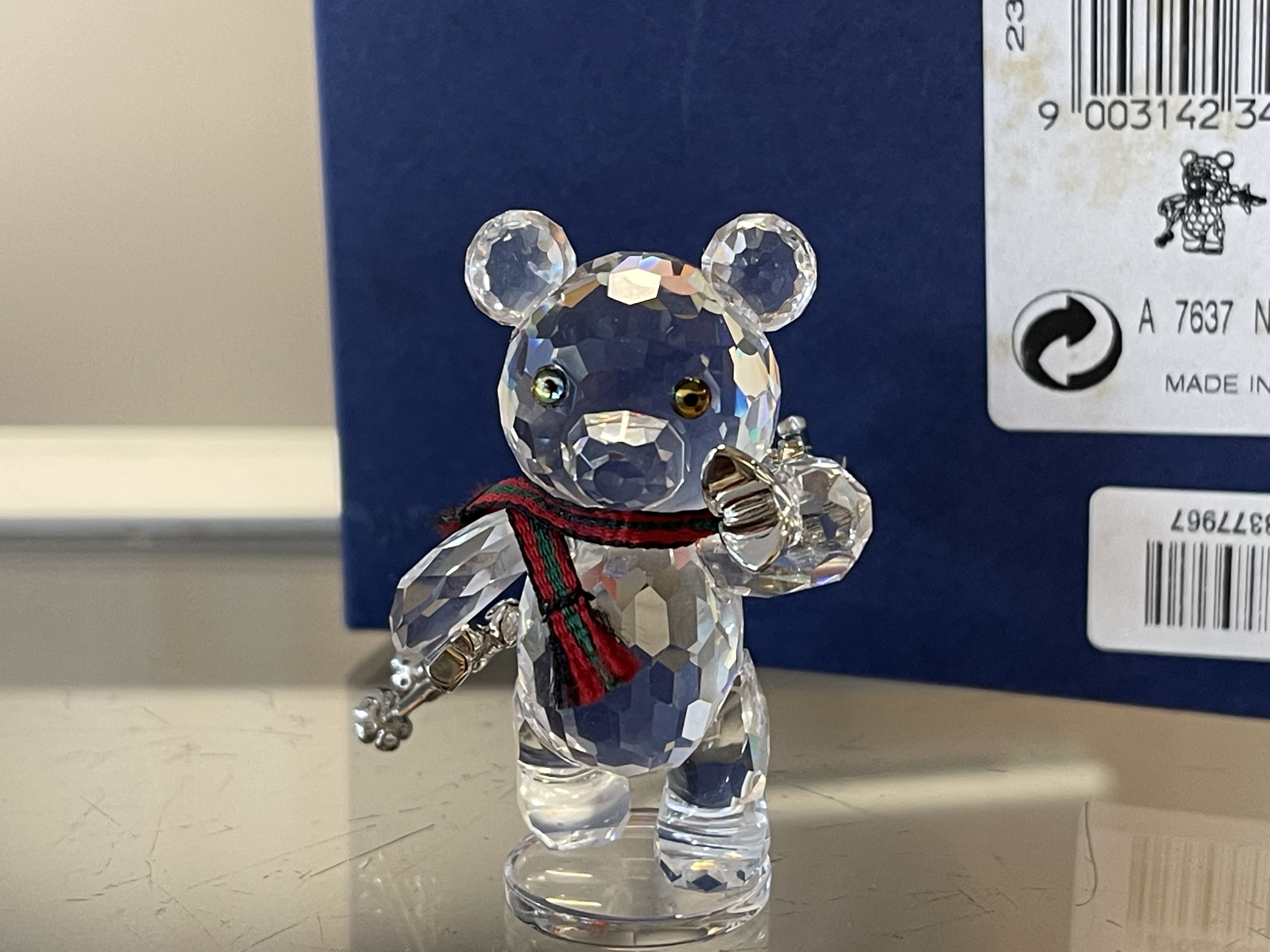 Swarovski Figur 234710 Kris Bär Ski Fahrer 5 cm. mit Ovp & Zertifikat. 