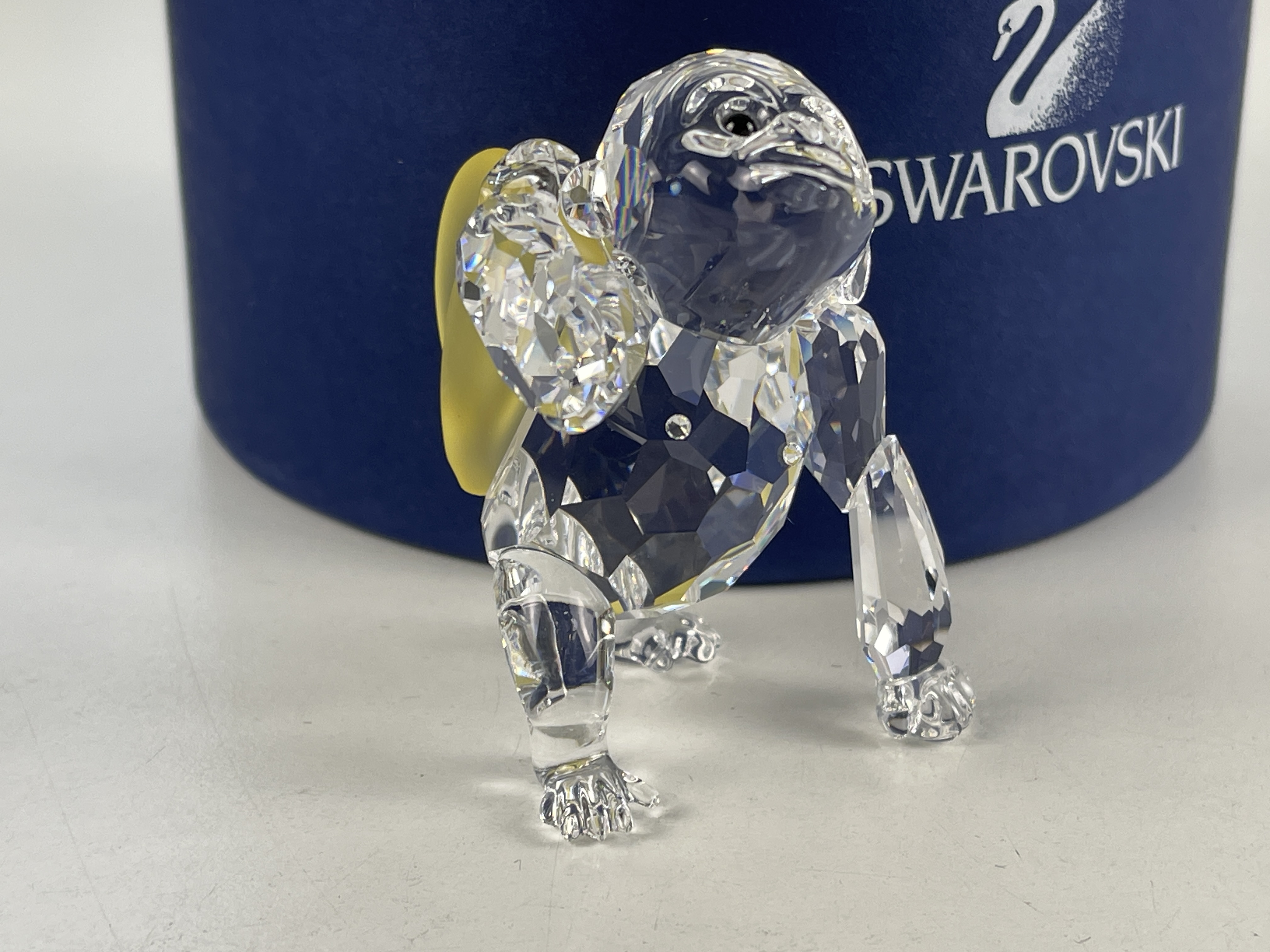 Swarovski Figur 273394 Kristall Gorilla mit Bananen 6,5 cm. Ovp & Zertifikat. Top Zustand 