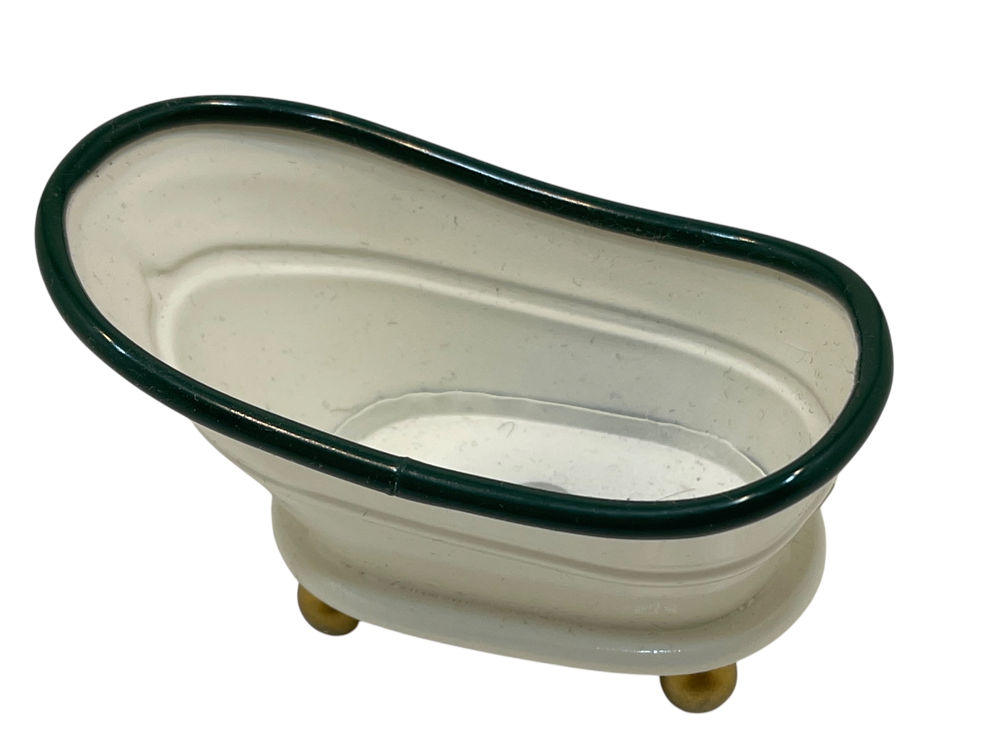 Puppenzubehör Emaille Badewanne 8,5 x 5,5 cm - Top Zustand 
