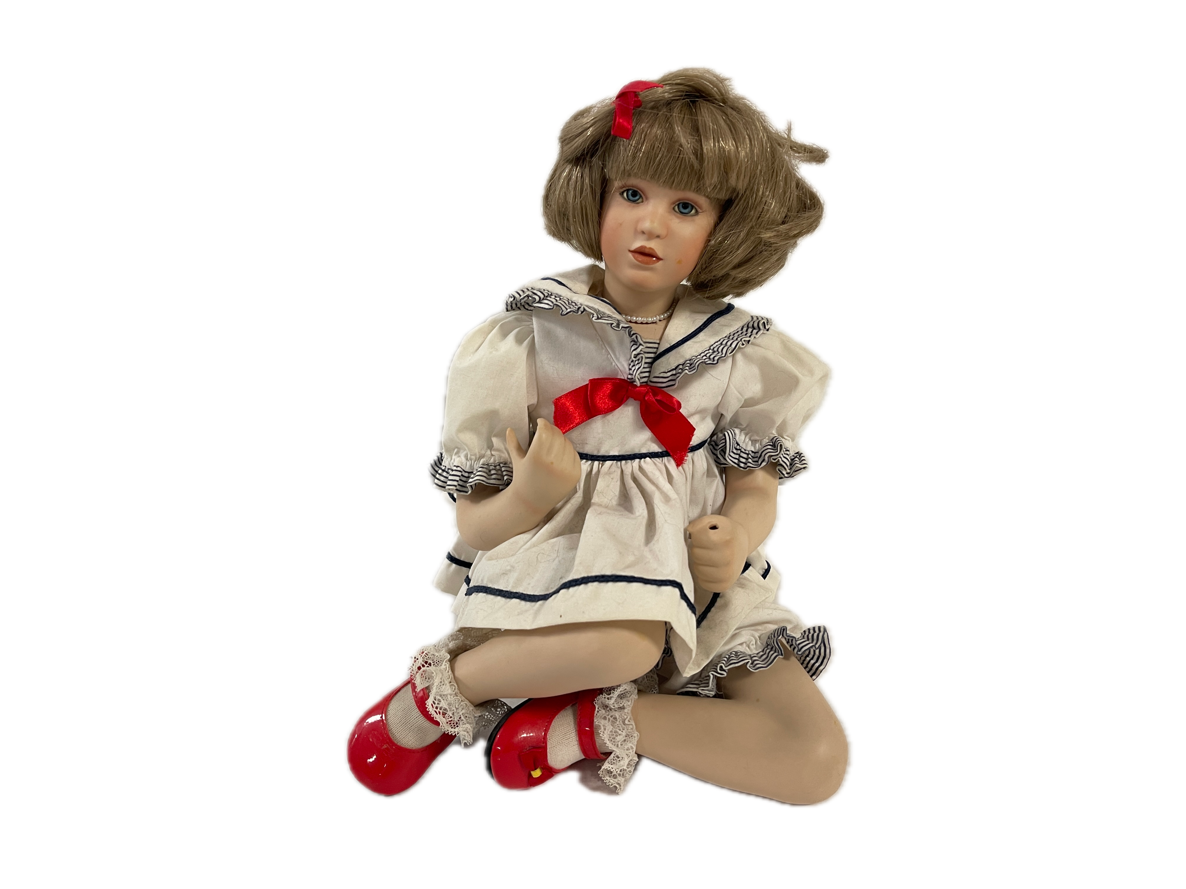 Porzellan Künstlerpuppe Puppe 24 cm. Top Zustand   
