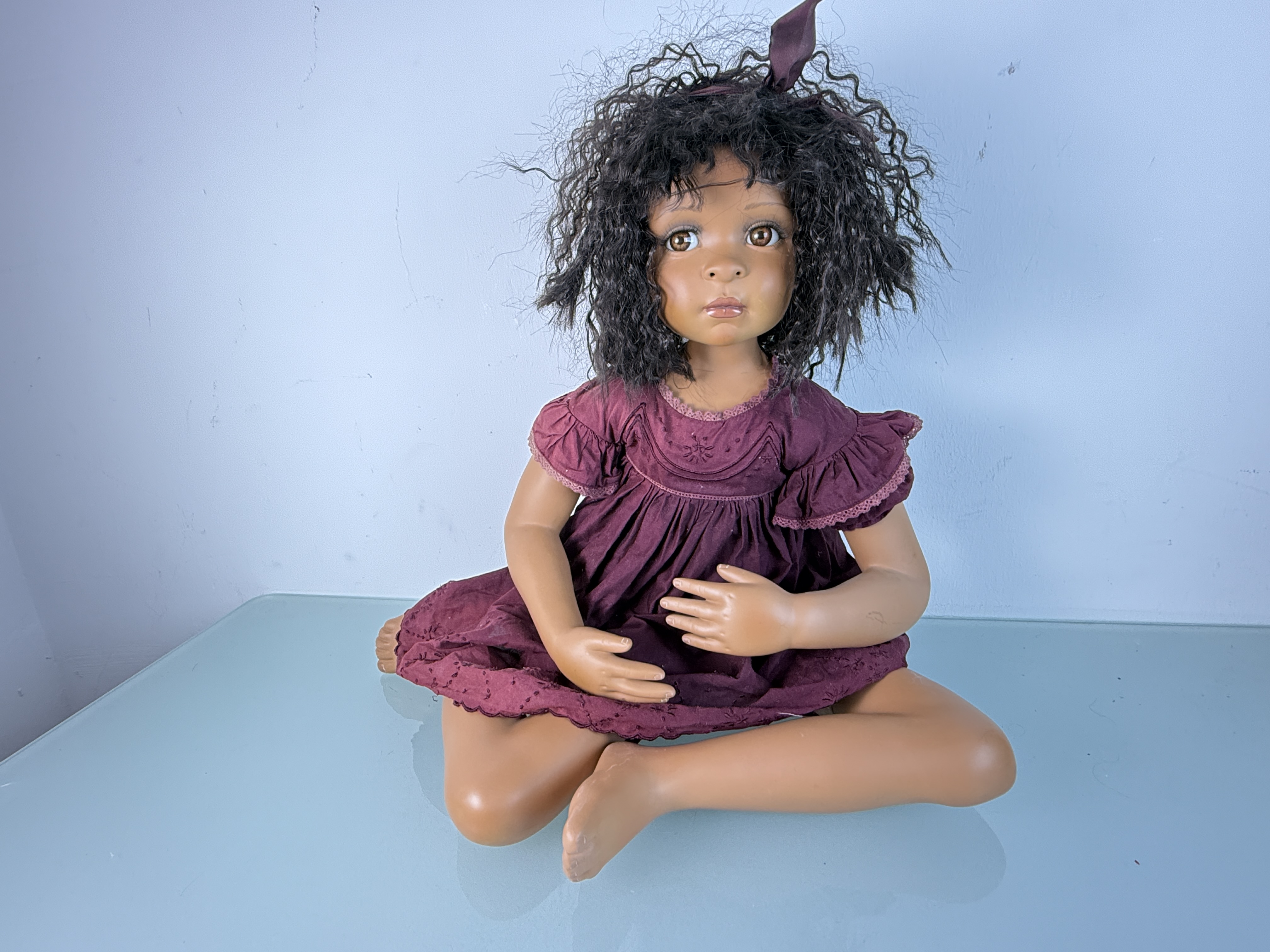 Künstlerpuppe Pamela Erff Porzellan Puppe 65 cm. Guter Zustand siehe Fotos 